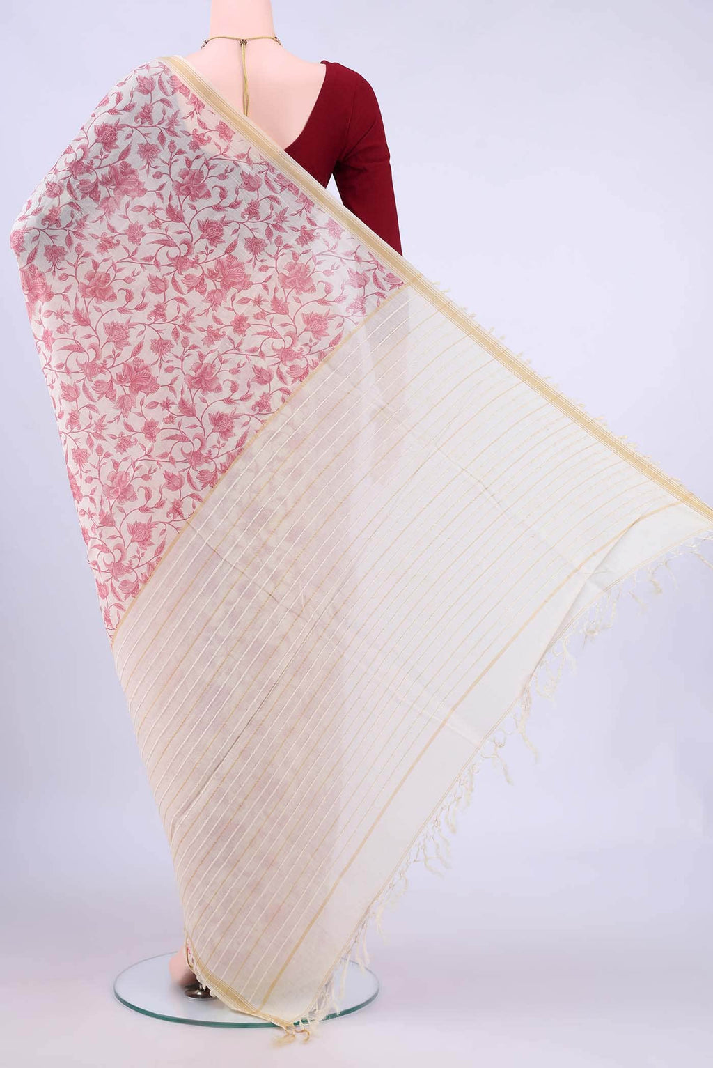 Off White Tussar Saree