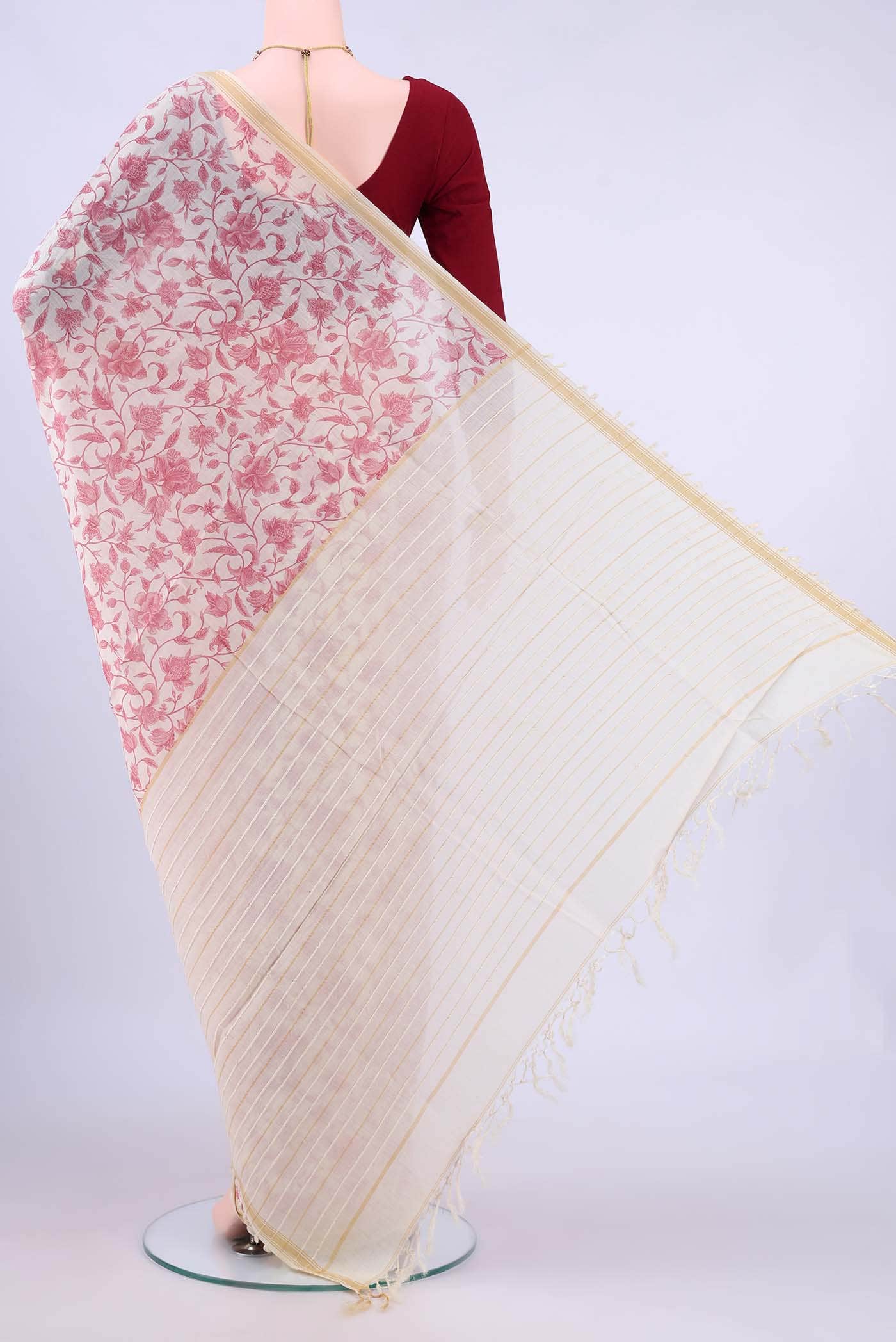 Off White Tussar Saree