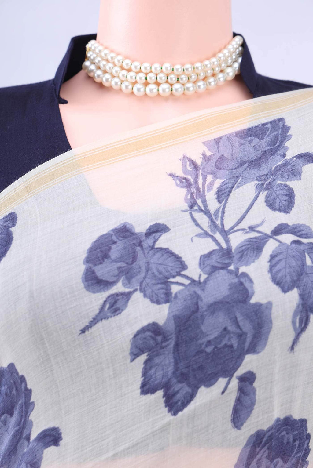 Off White Tussar Saree