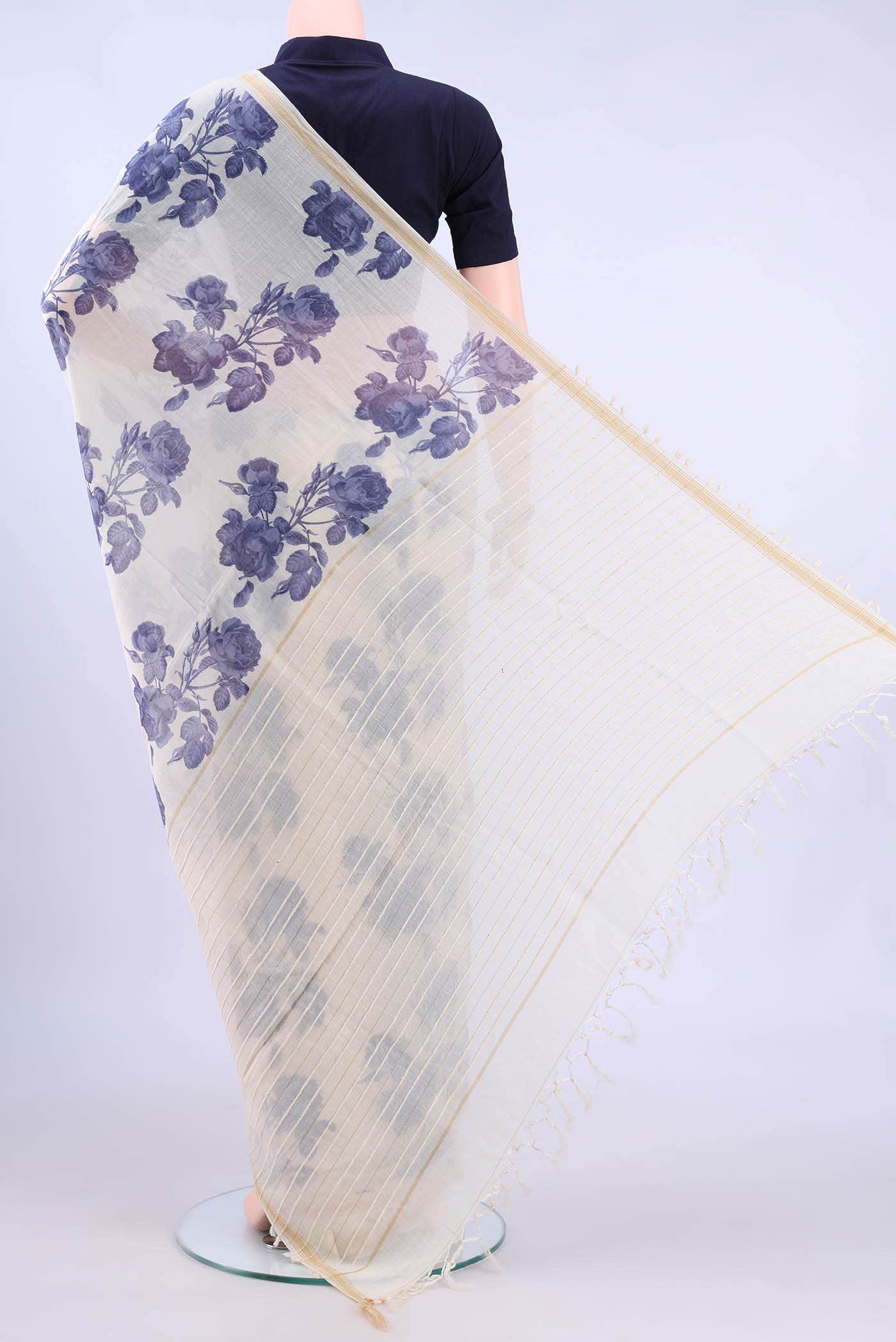 Off White Tussar Saree