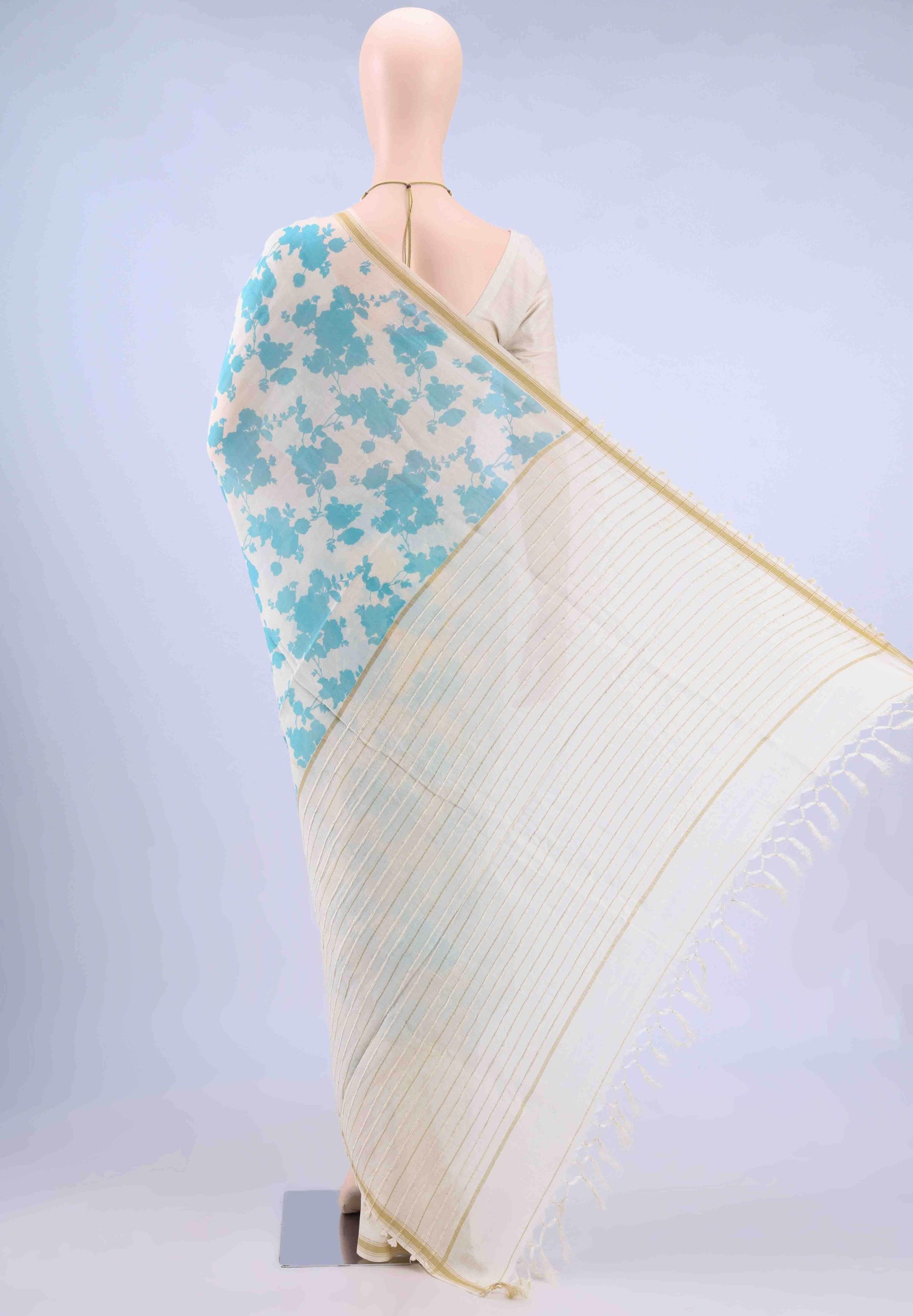 Off White Tussar Saree