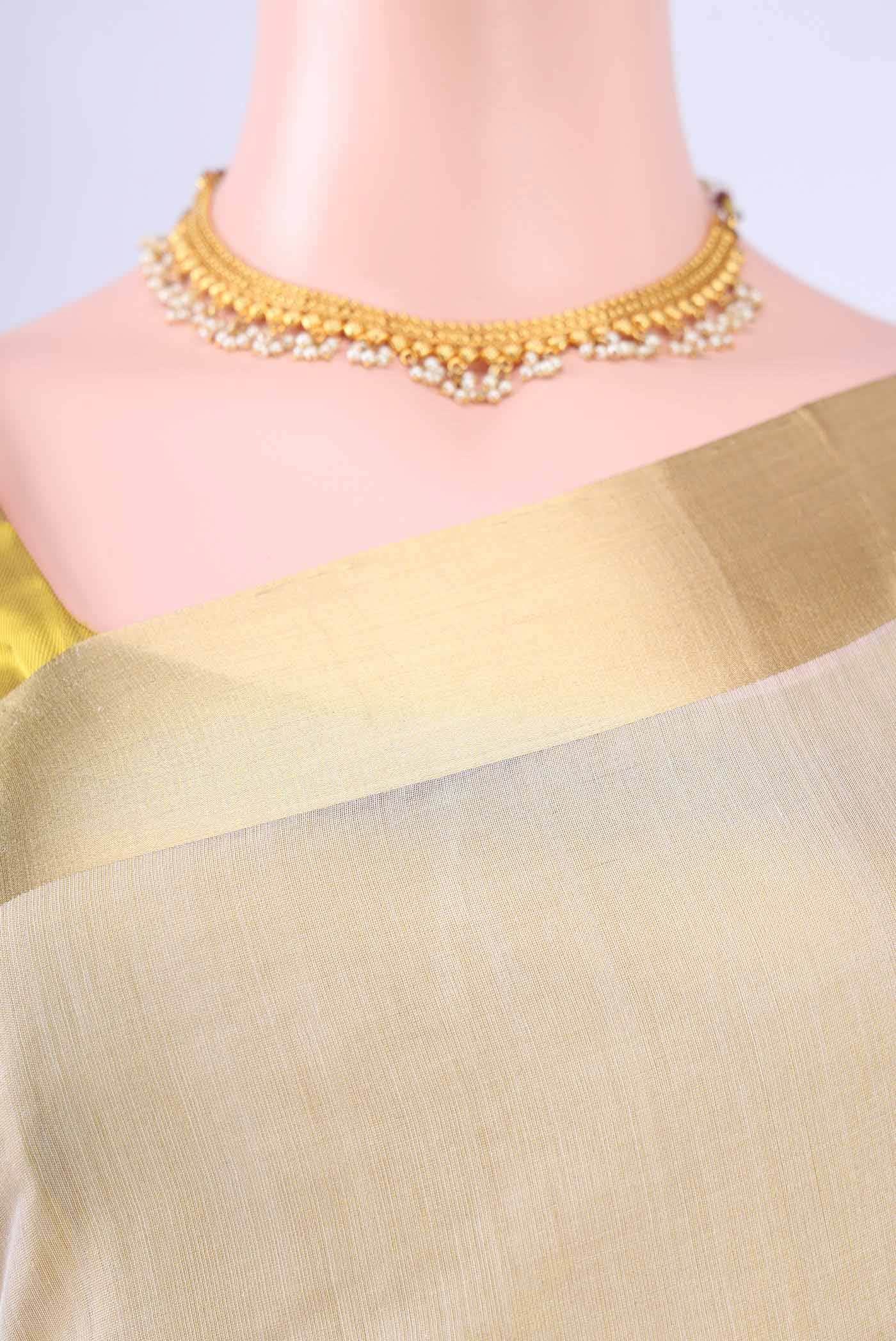 Off White Chanderi Silk Saree