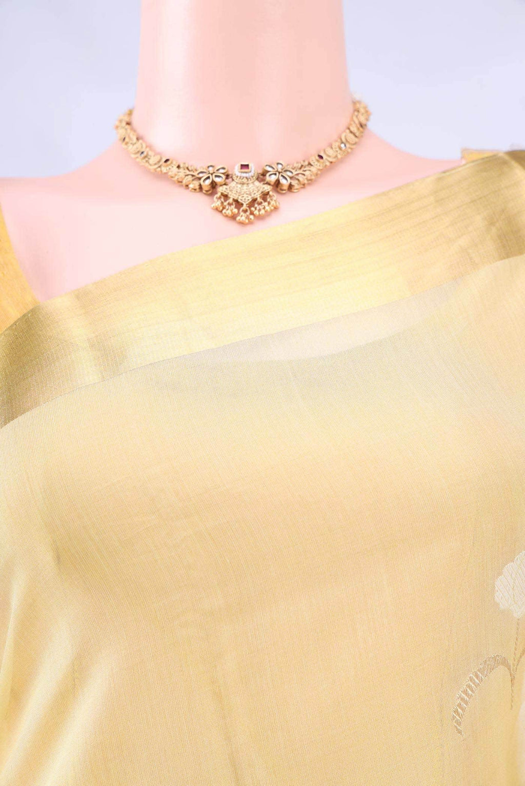 Gold Chanderi Silk Saree