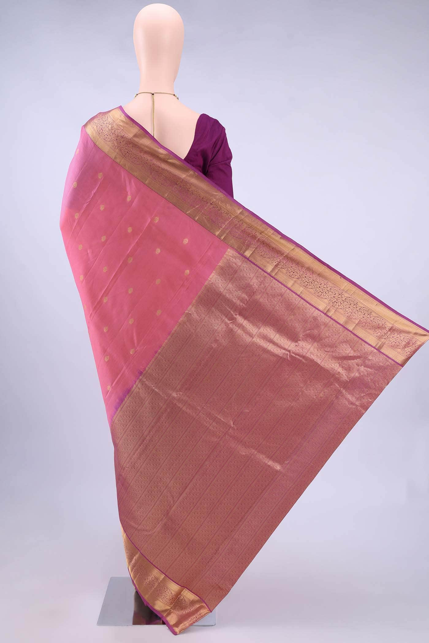 Peach Kanchipuram Silk Saree