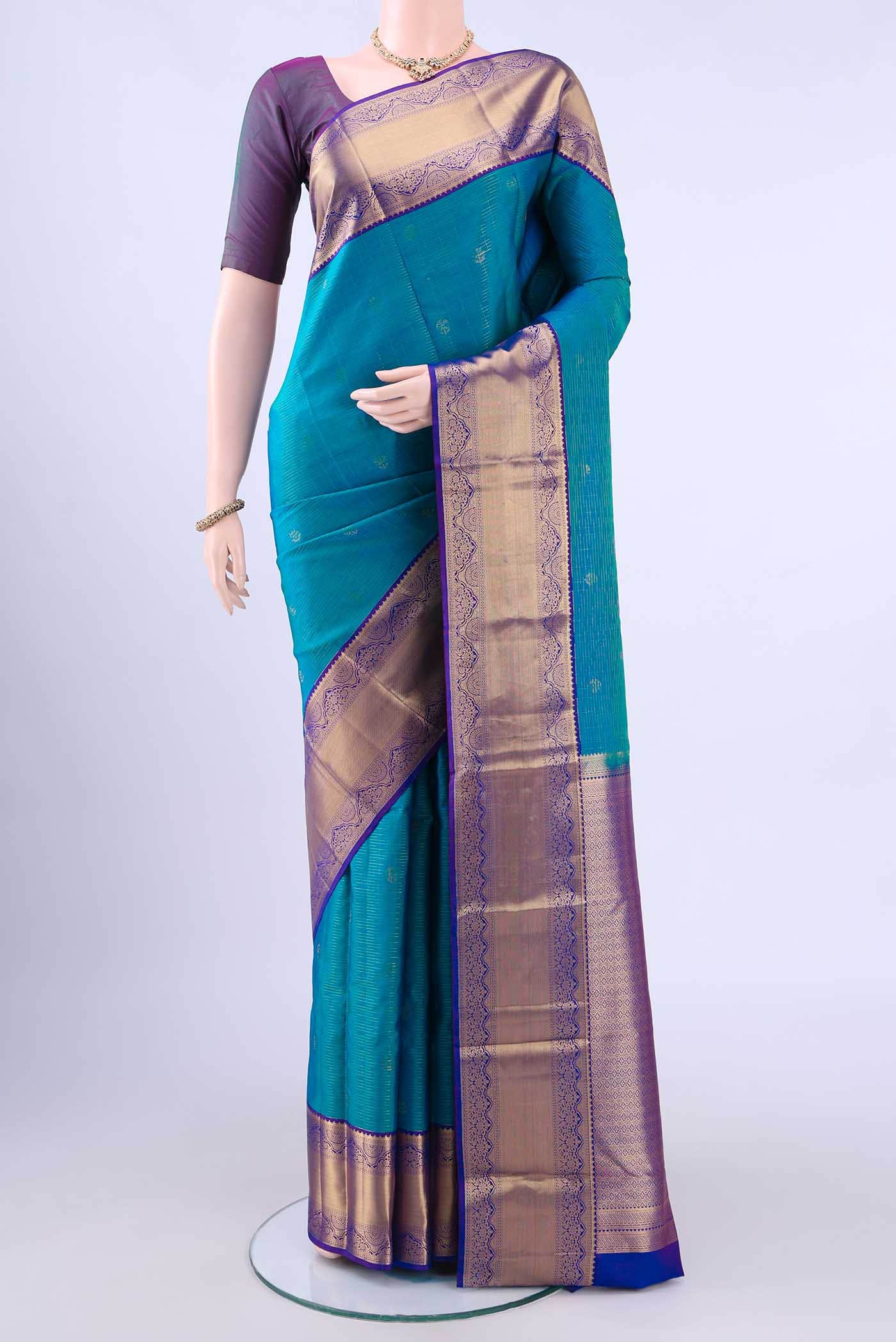 Blue Kanchipuram Silk Saree