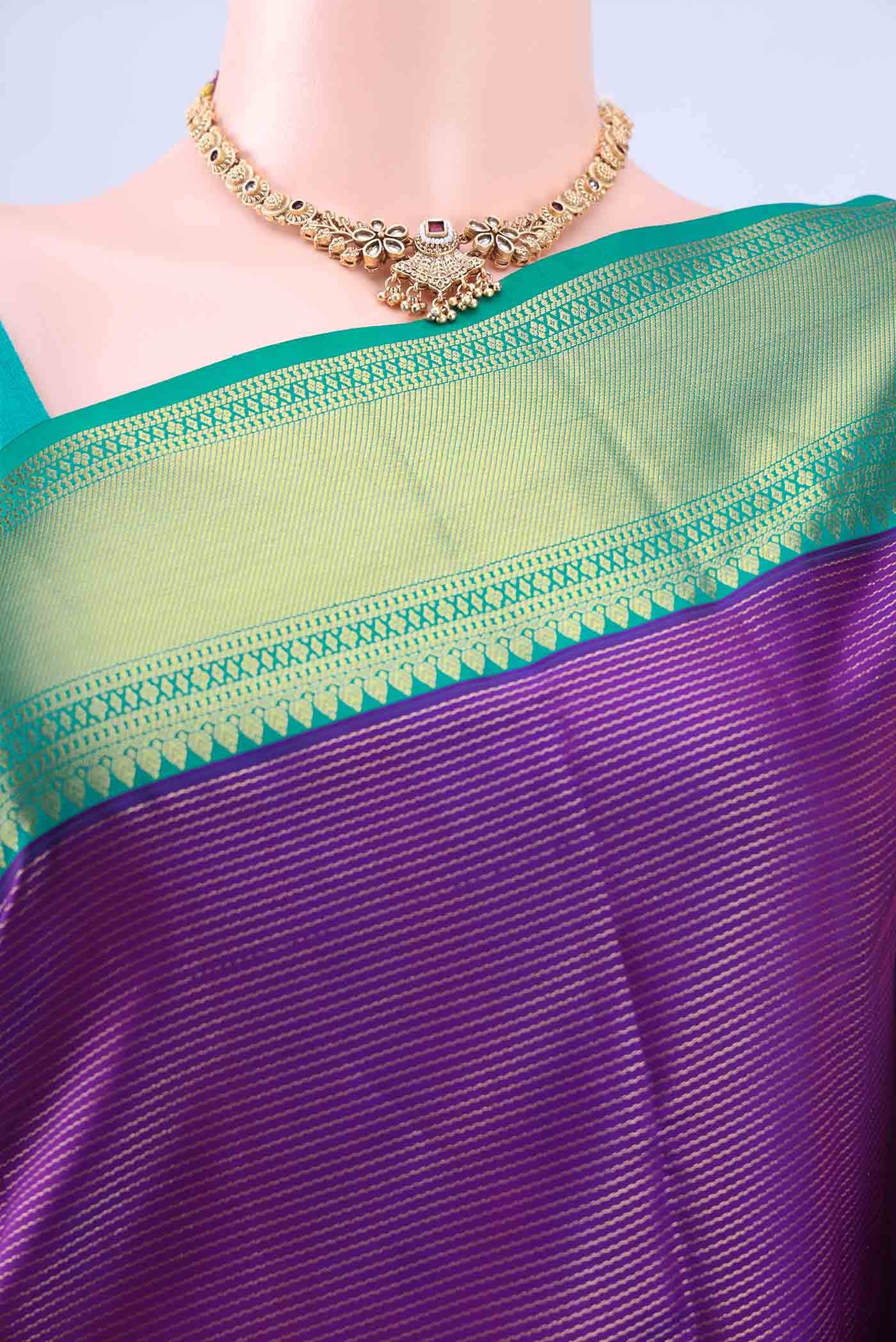 Purple Kanchipuram Silk Saree