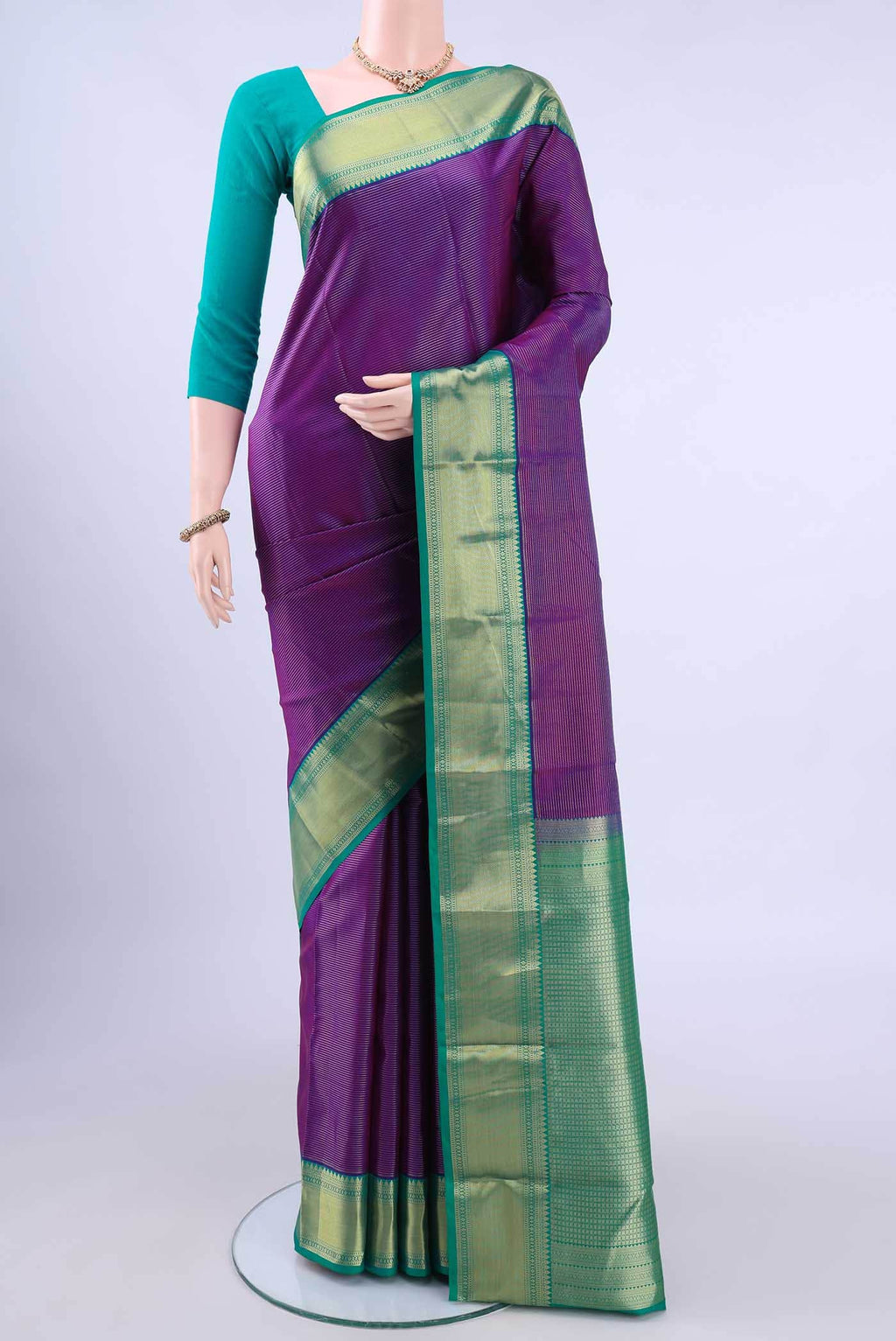 Purple Kanchipuram Silk Saree