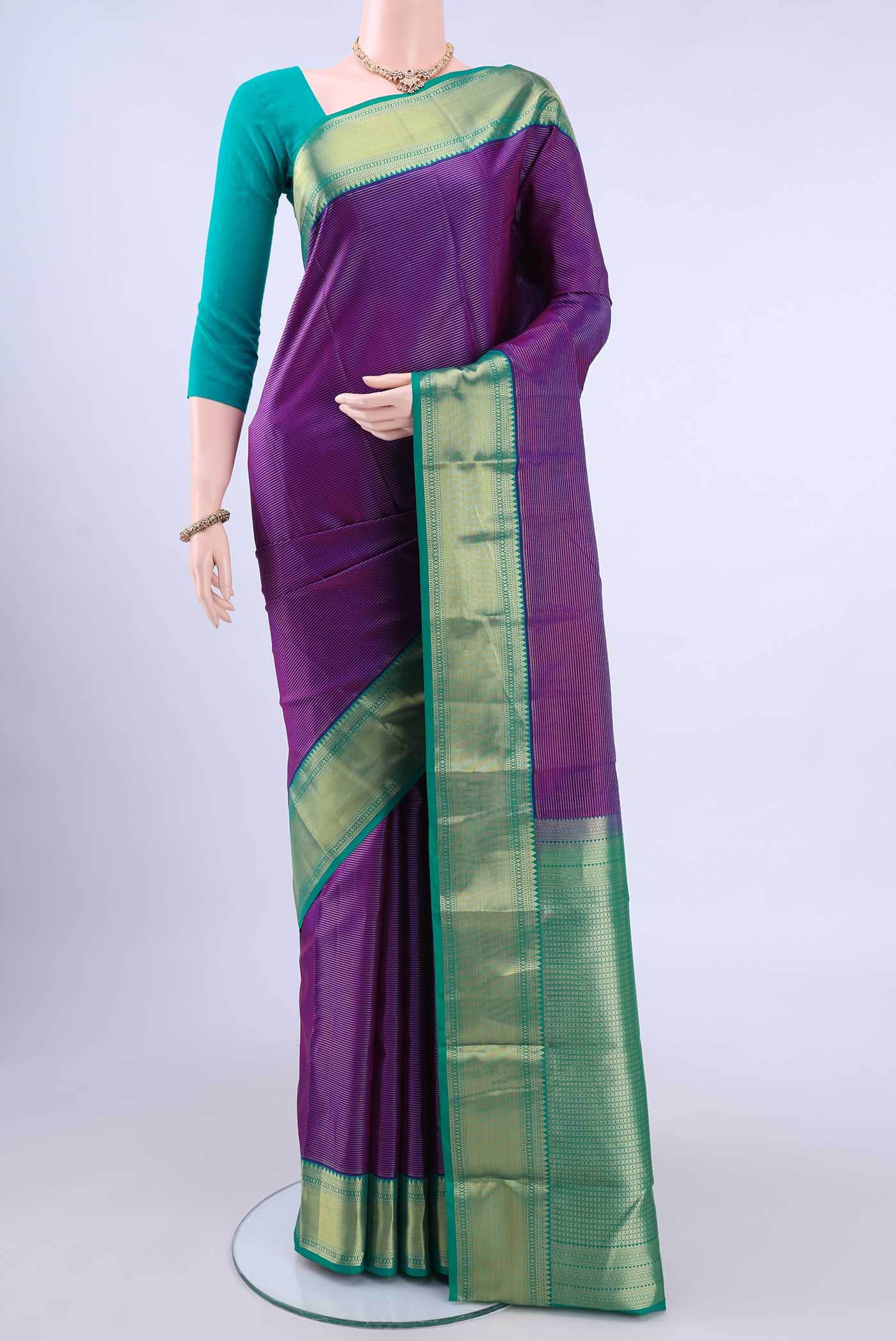 Purple Kanchipuram Silk Saree