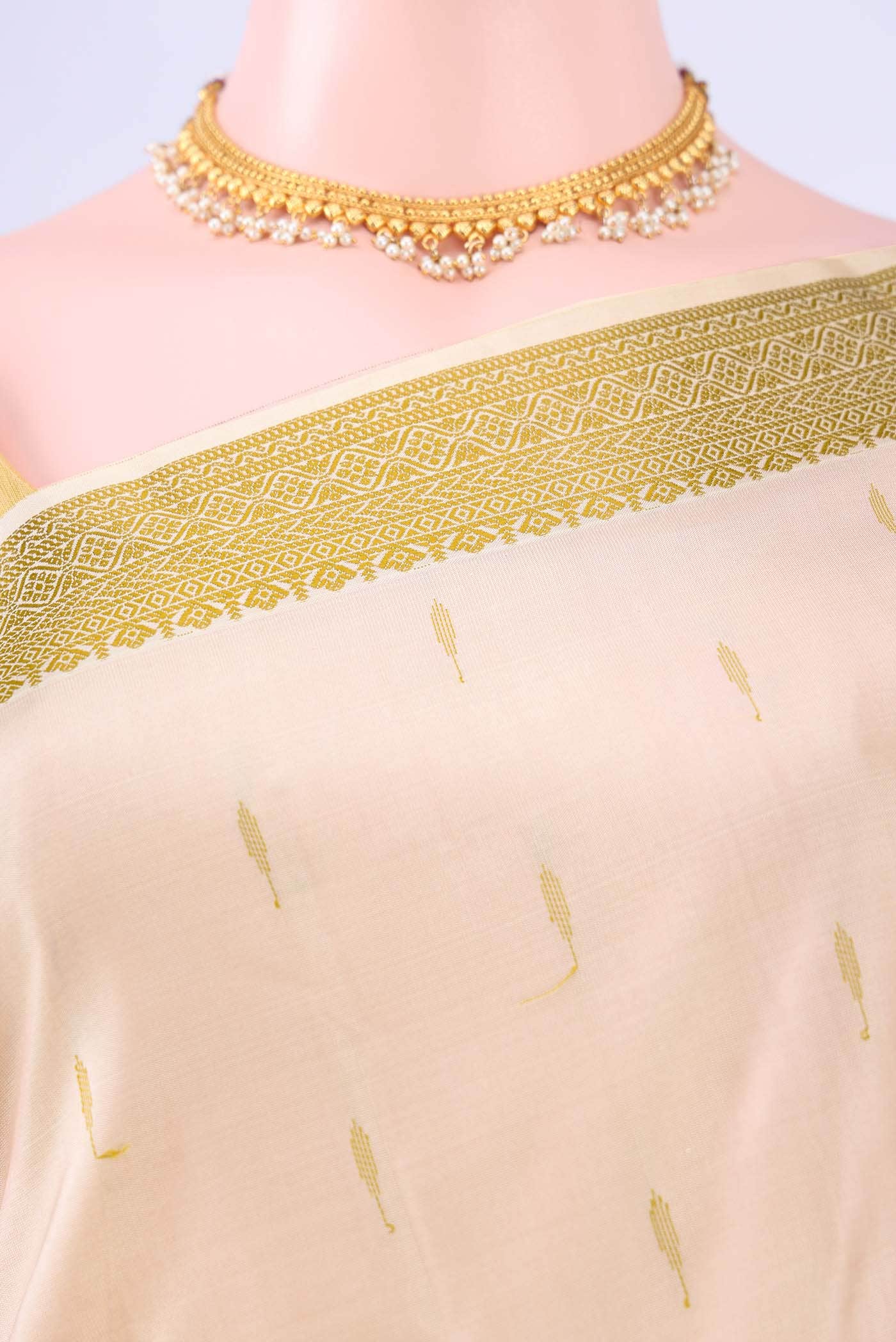 Peach Kanchipuram Silk Saree