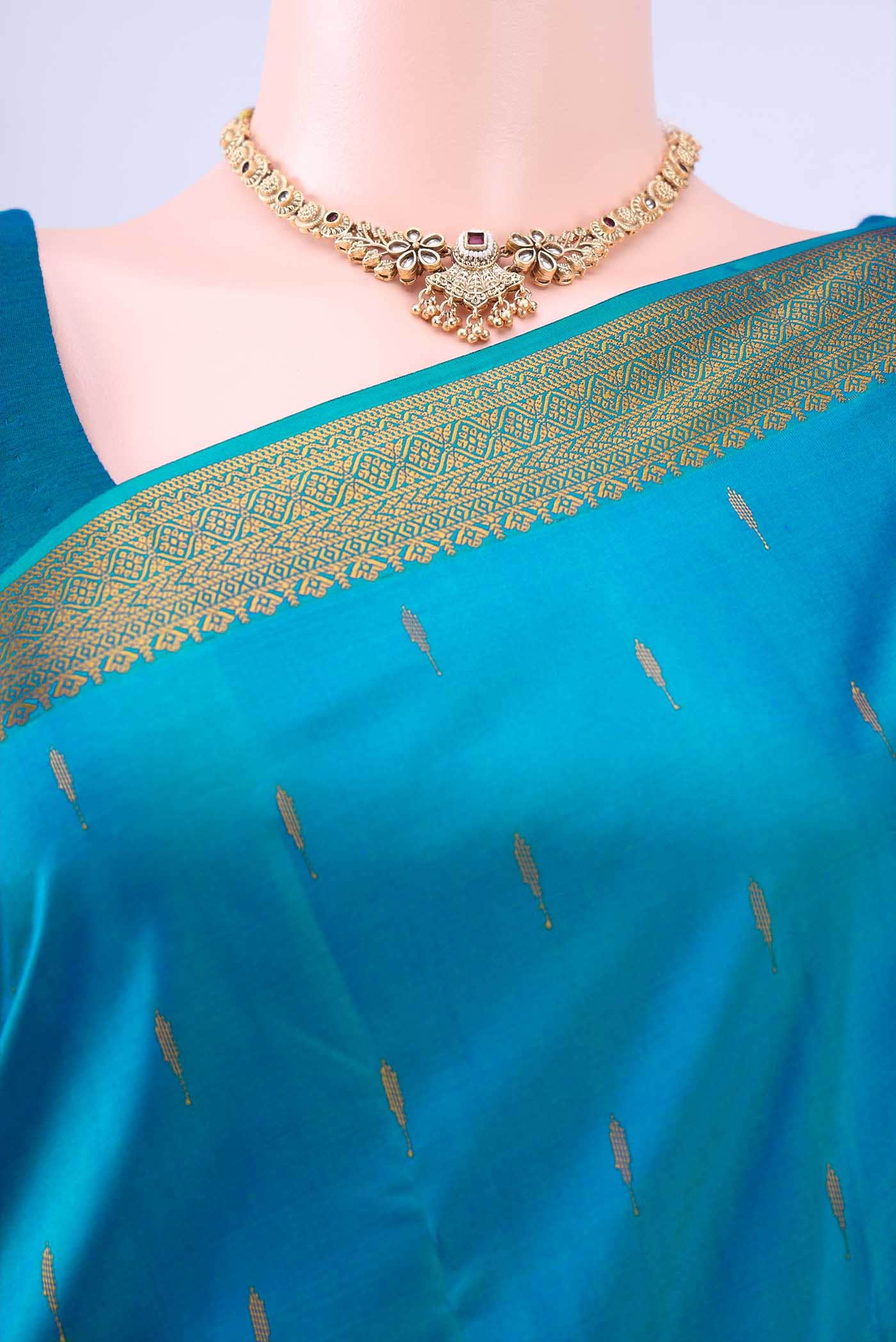 Blue Kanchipuram Silk Saree