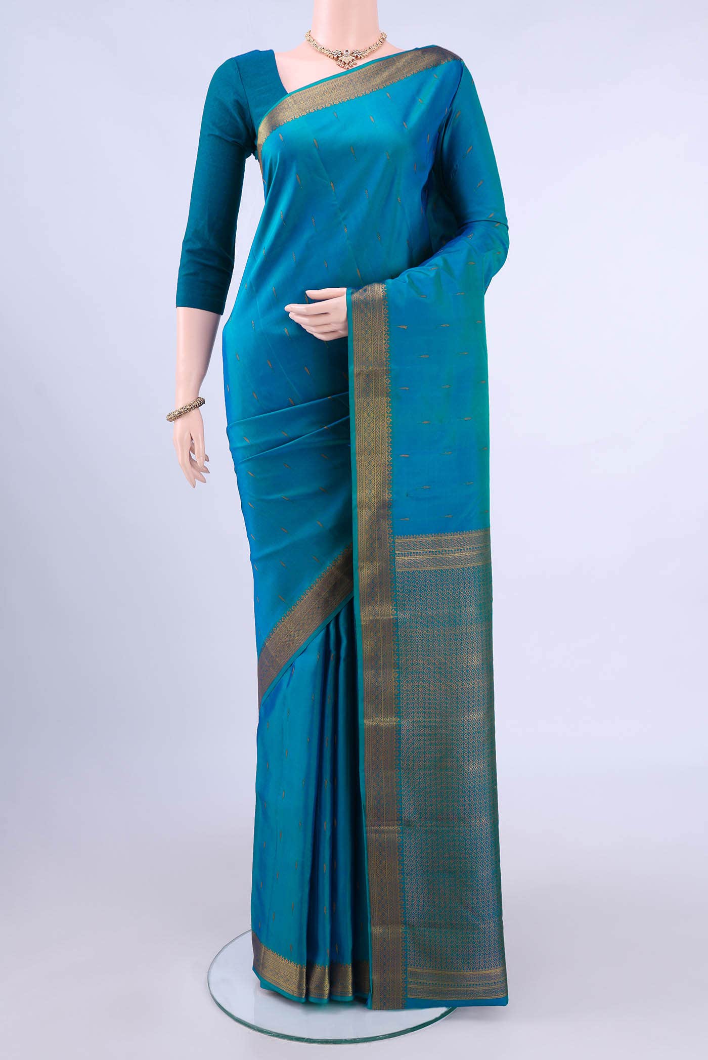 Blue Kanchipuram Silk Saree