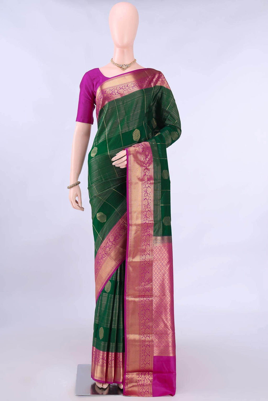 Bottle Green Nangavalli Silk [ Salem ] Saree
