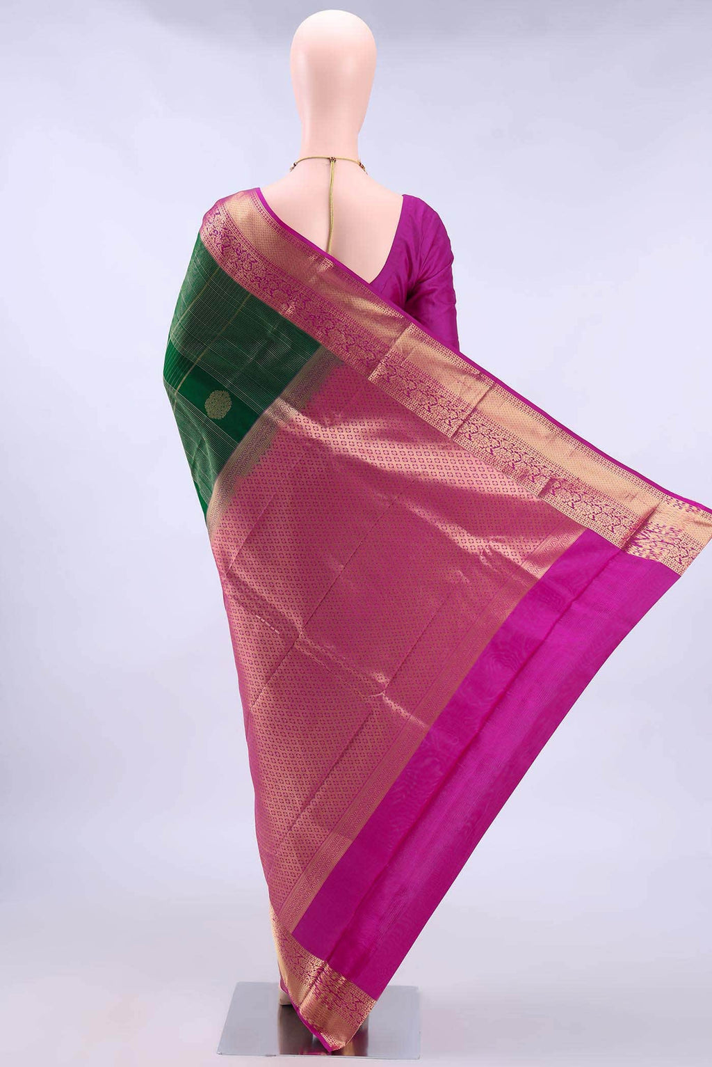 Bottle Green Nangavalli Silk [ Salem ] Saree