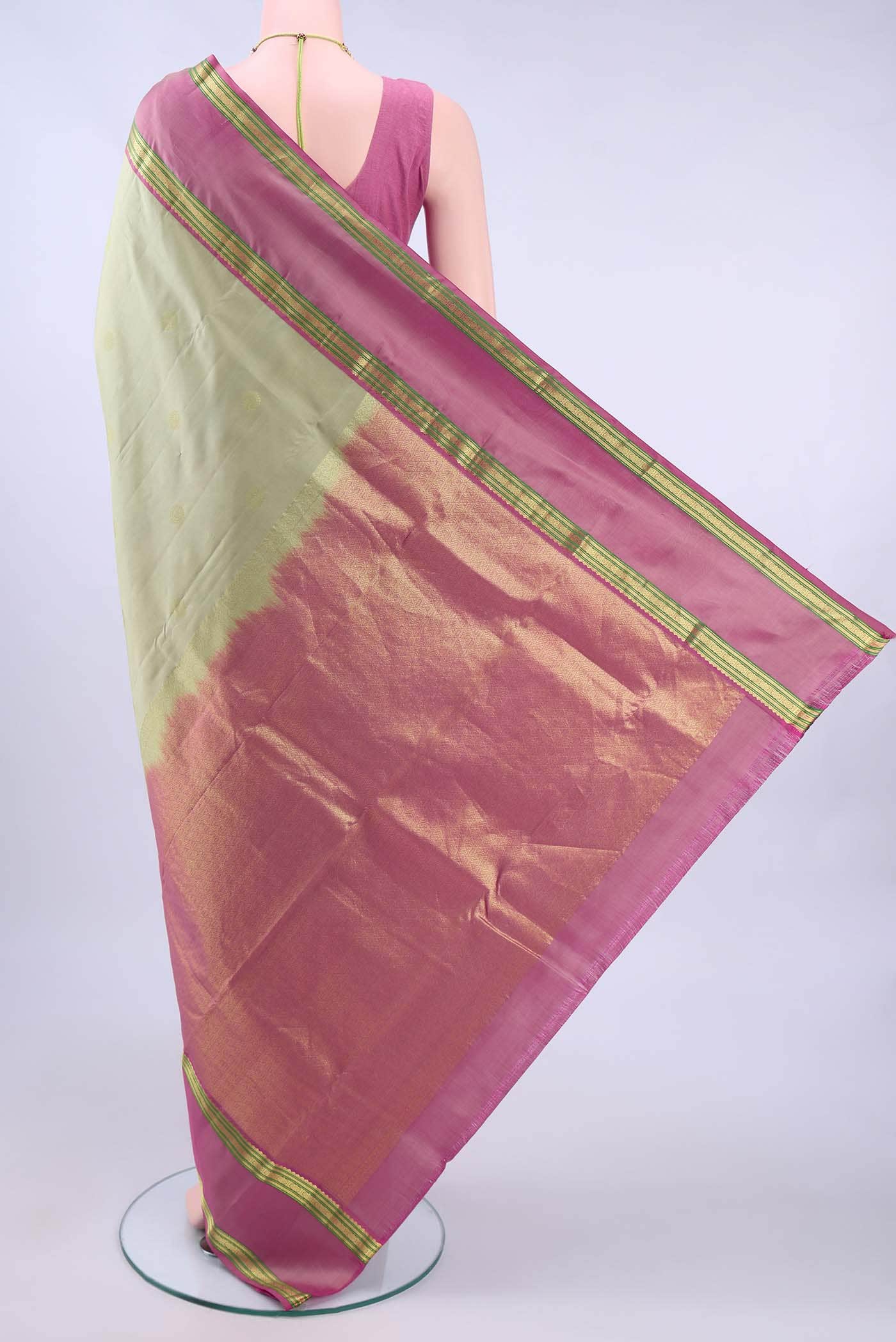 Beige Kanchipuram Silk Saree