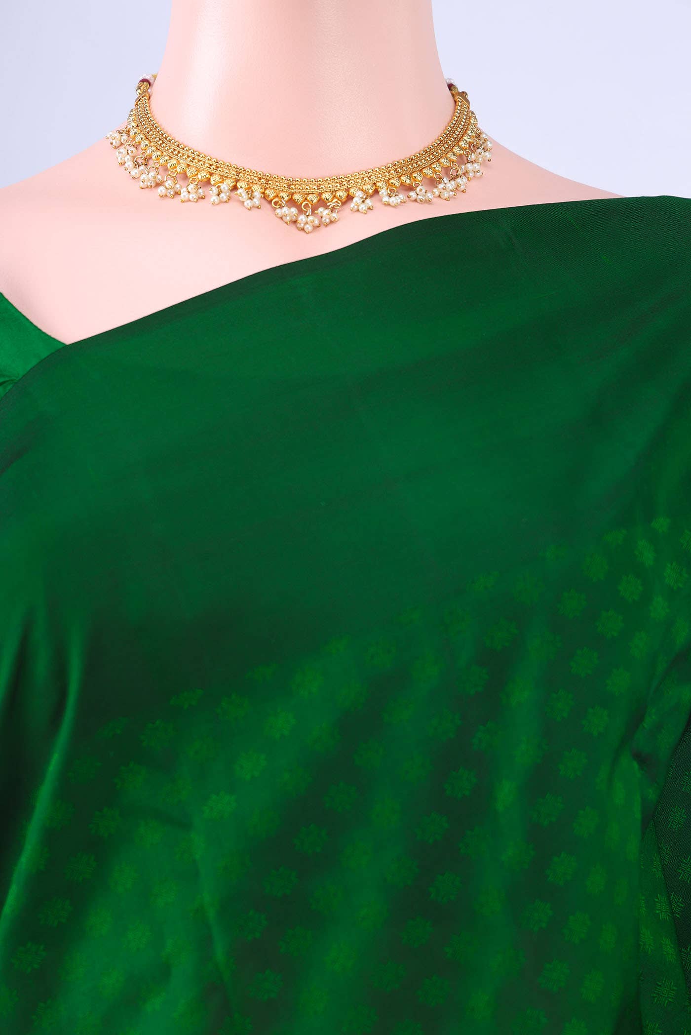 Bottle Green Kanchipuram Silk Saree
