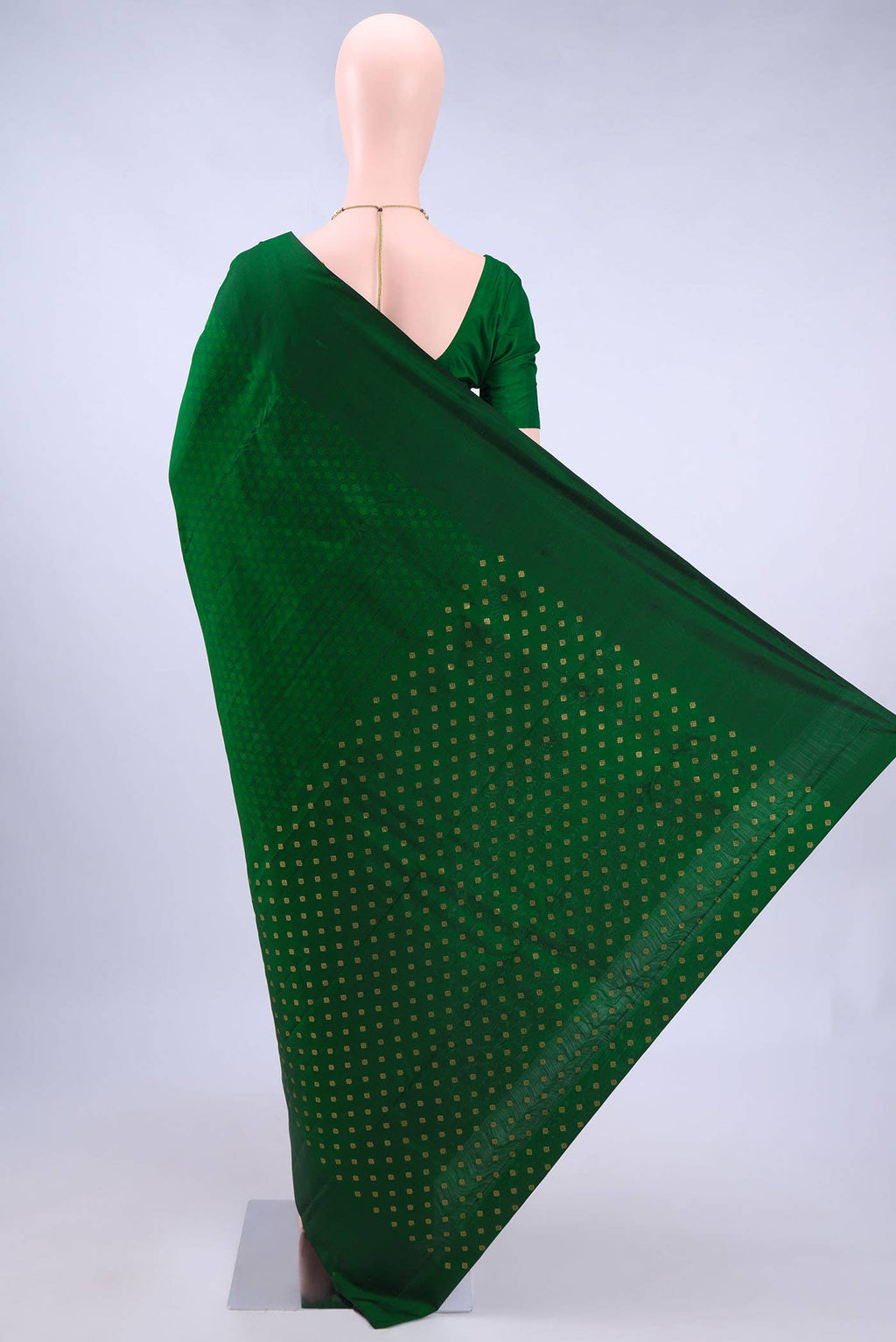 Bottle Green Kanchipuram Silk Saree