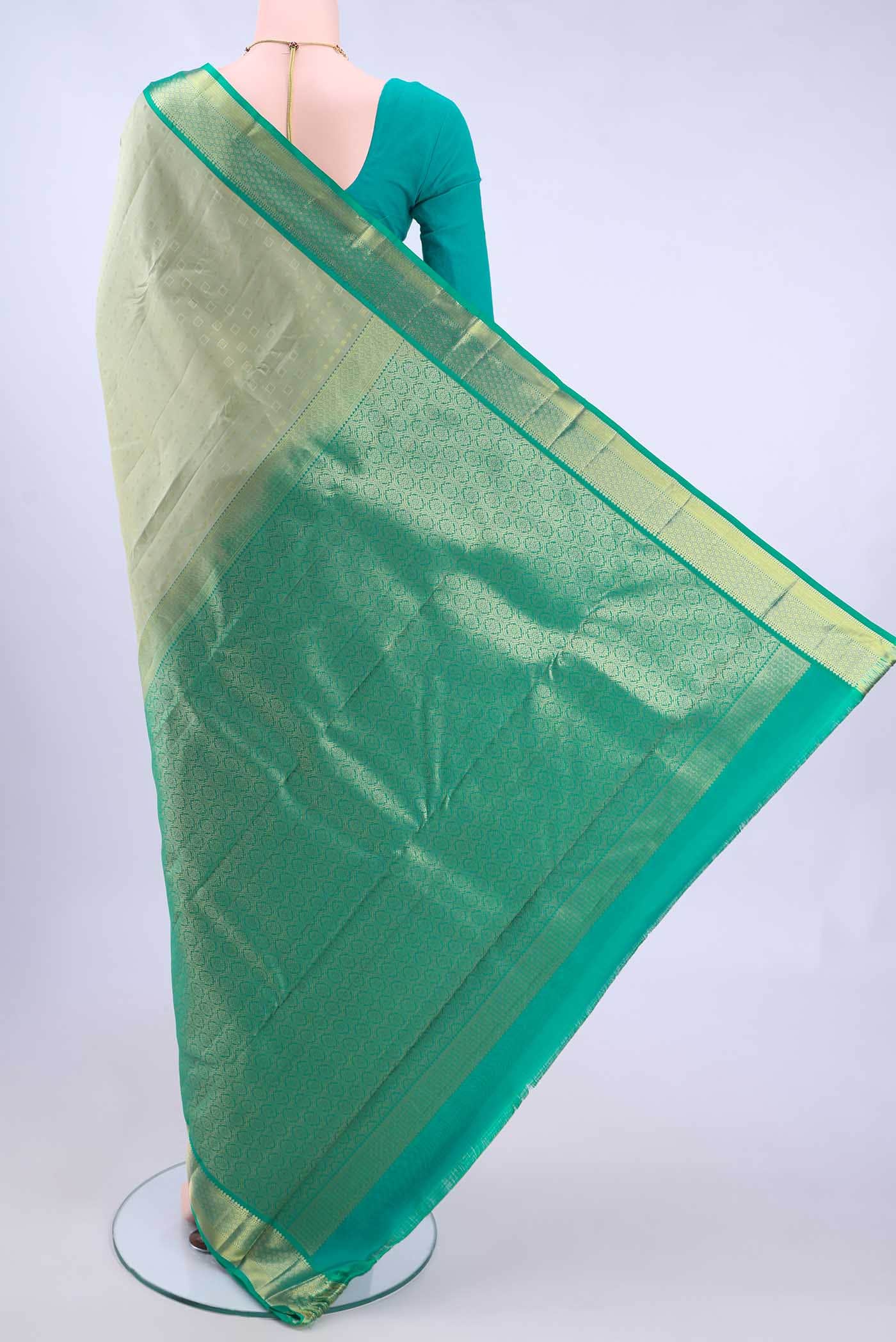 Pista Green Kanchipuram Silk Saree
