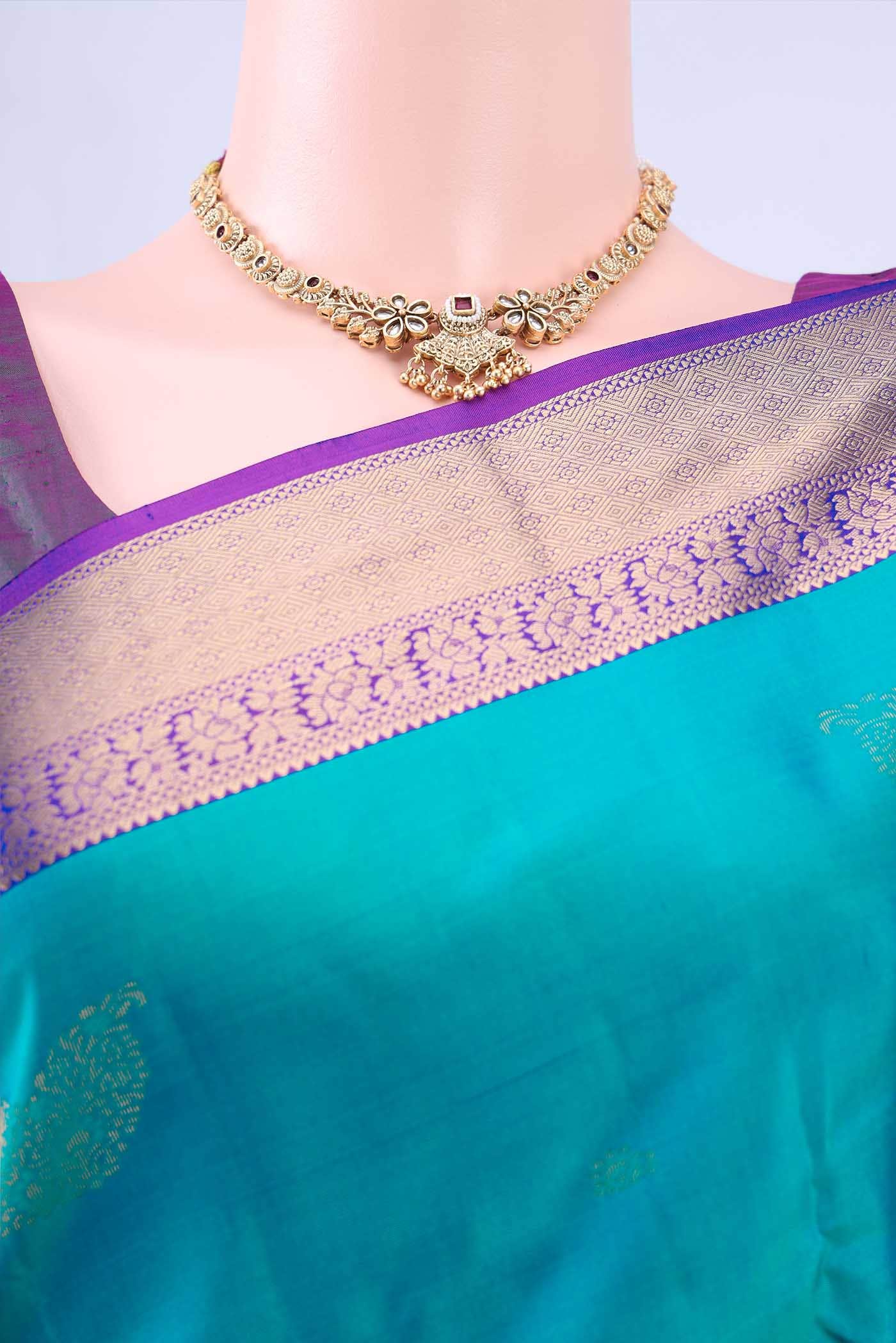 Blue Kanchipuram Silk Saree