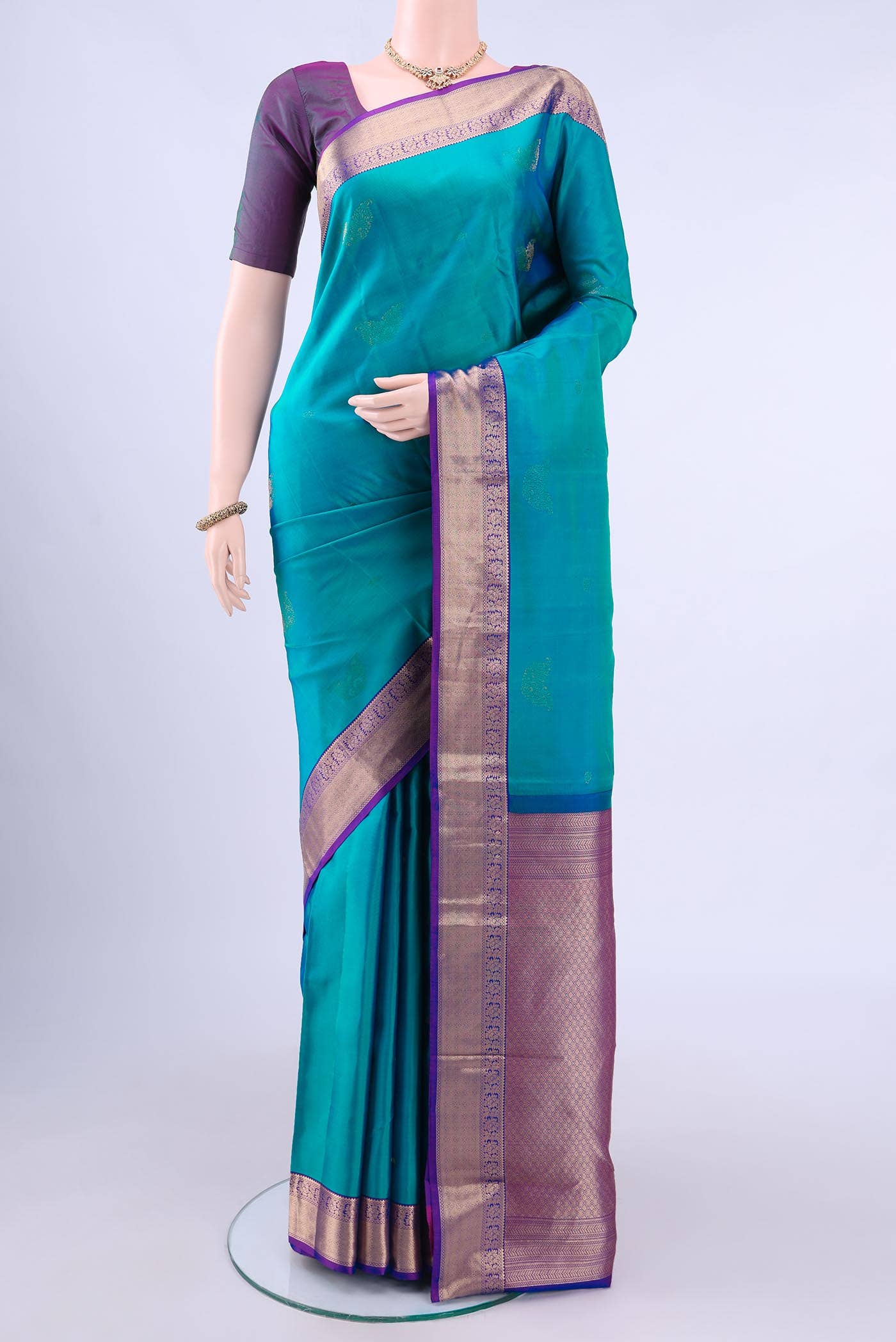 Blue Kanchipuram Silk Saree