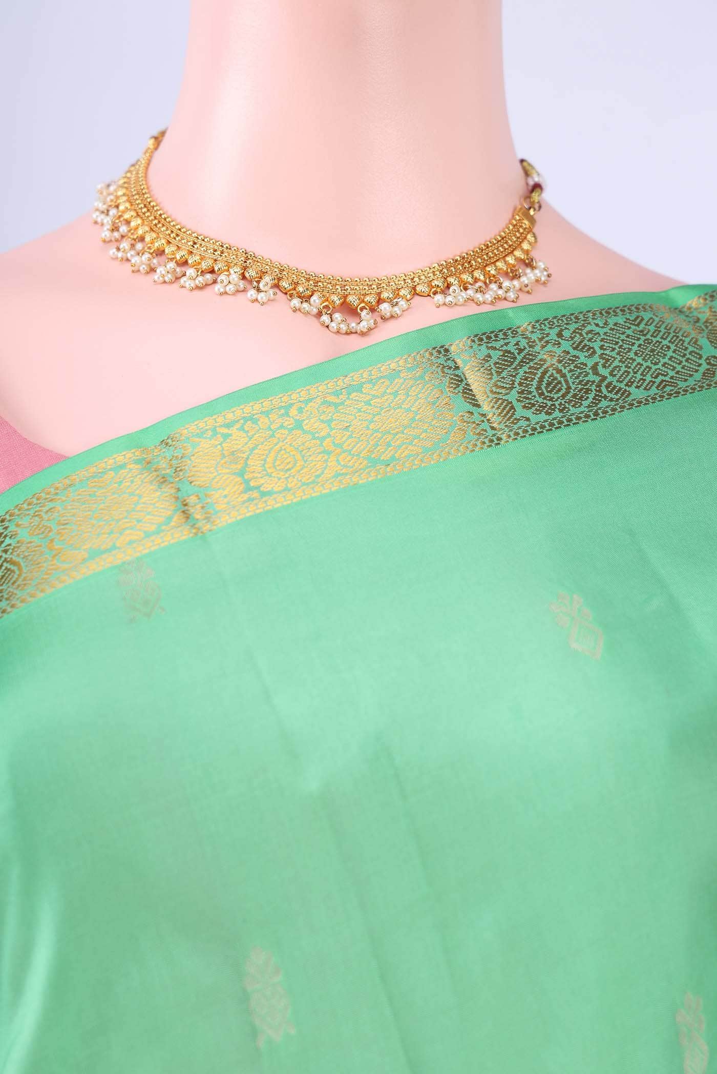 Mint Green Nangavalli Silk [ Salem ] Saree