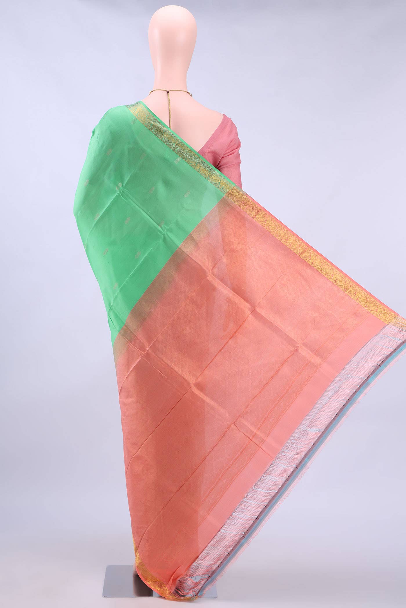 Mint Green Nangavalli Silk [ Salem ] Saree