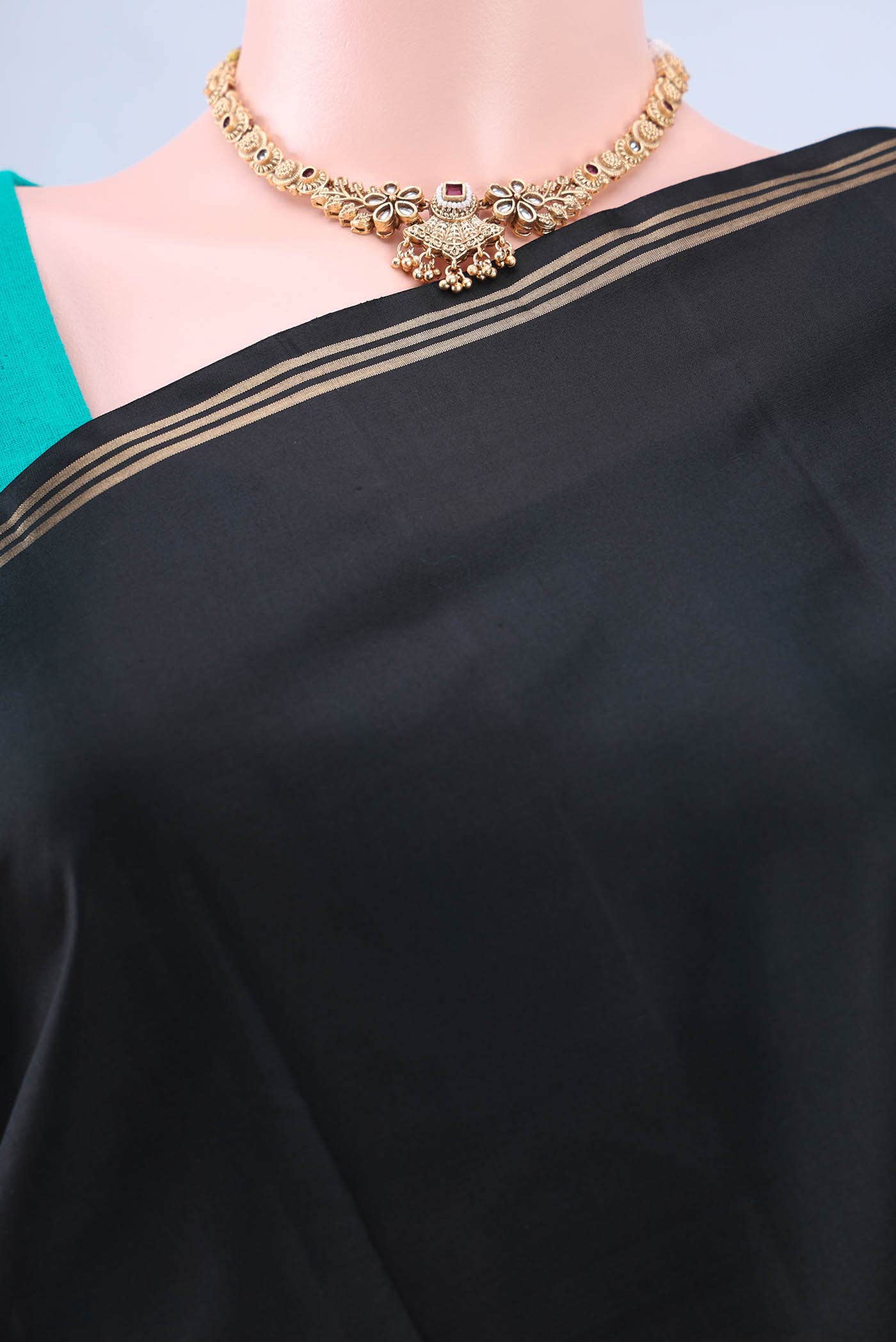 Black Kanchipuram Silk Saree