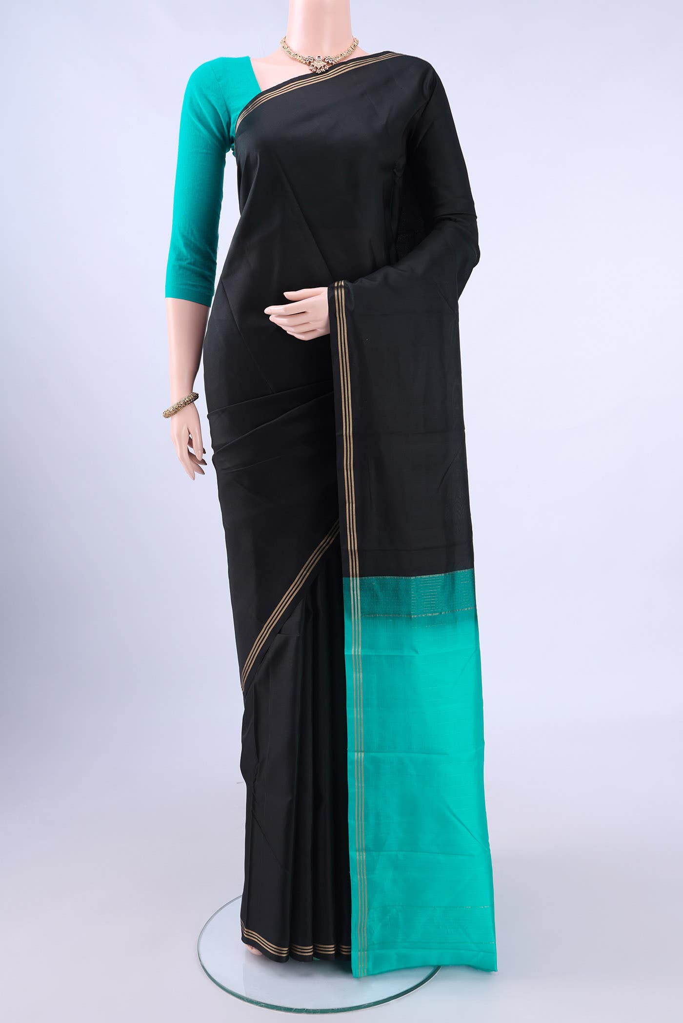 Black Kanchipuram Silk Saree