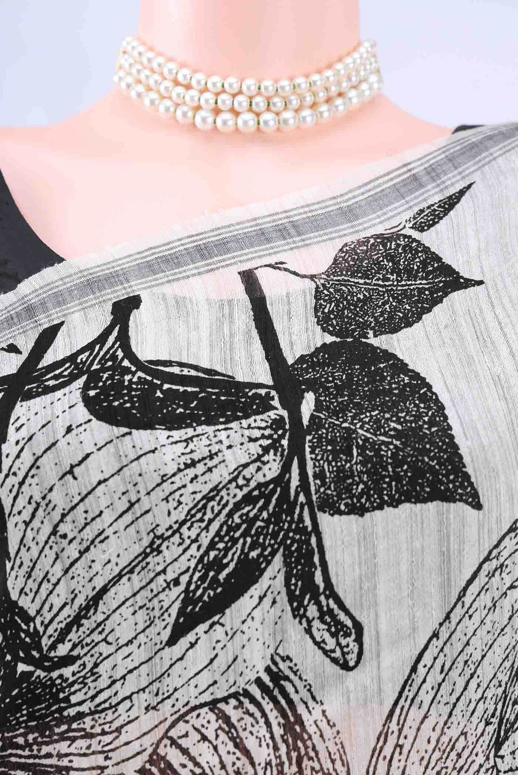 Off White Tussar Silk Saree