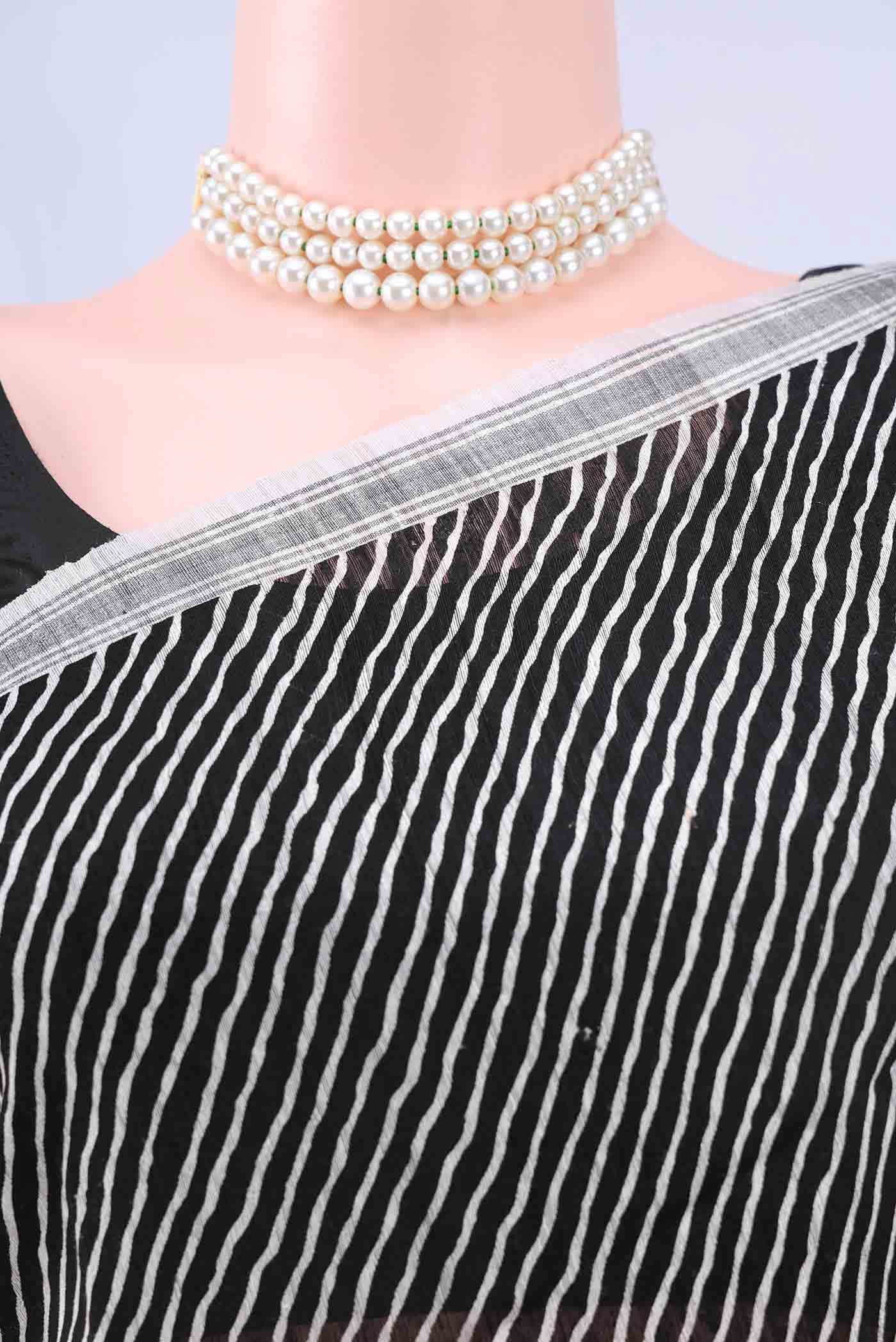Black Tussar Silk Saree
