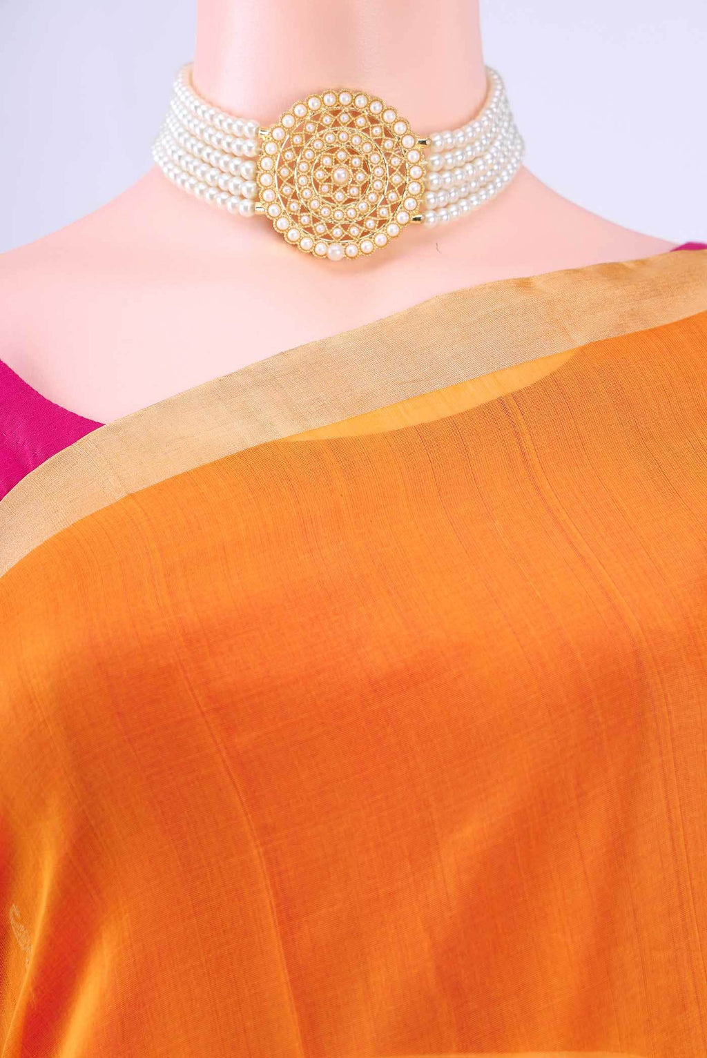 Yellow Kora Cotton Saree