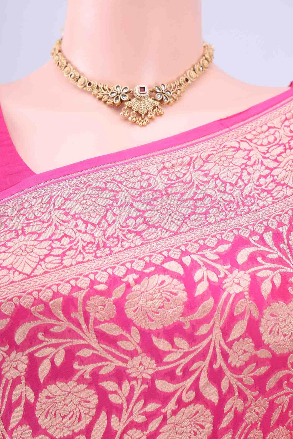Pink Banarasi Georgette Saree