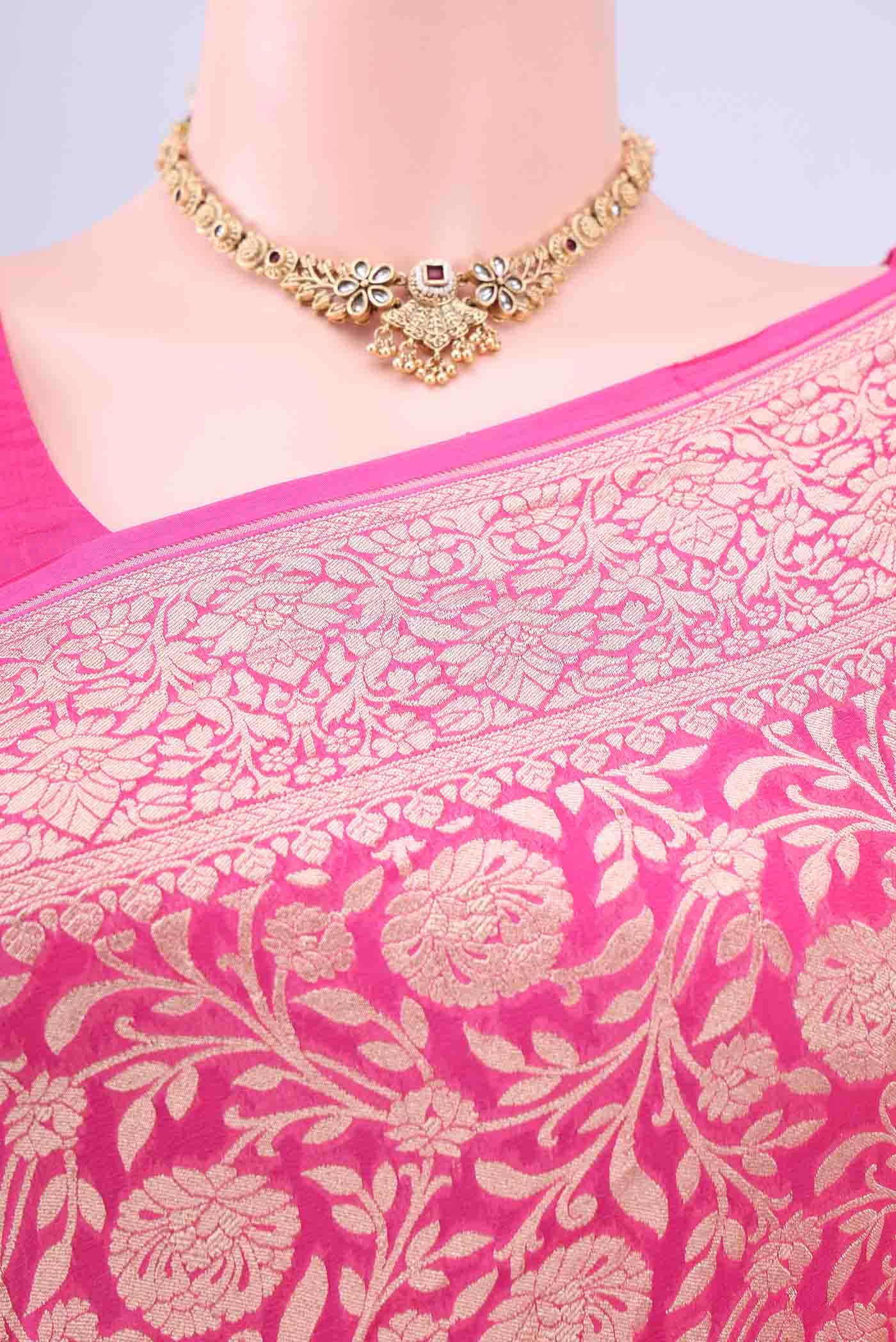 Pink Banarasi Georgette Saree
