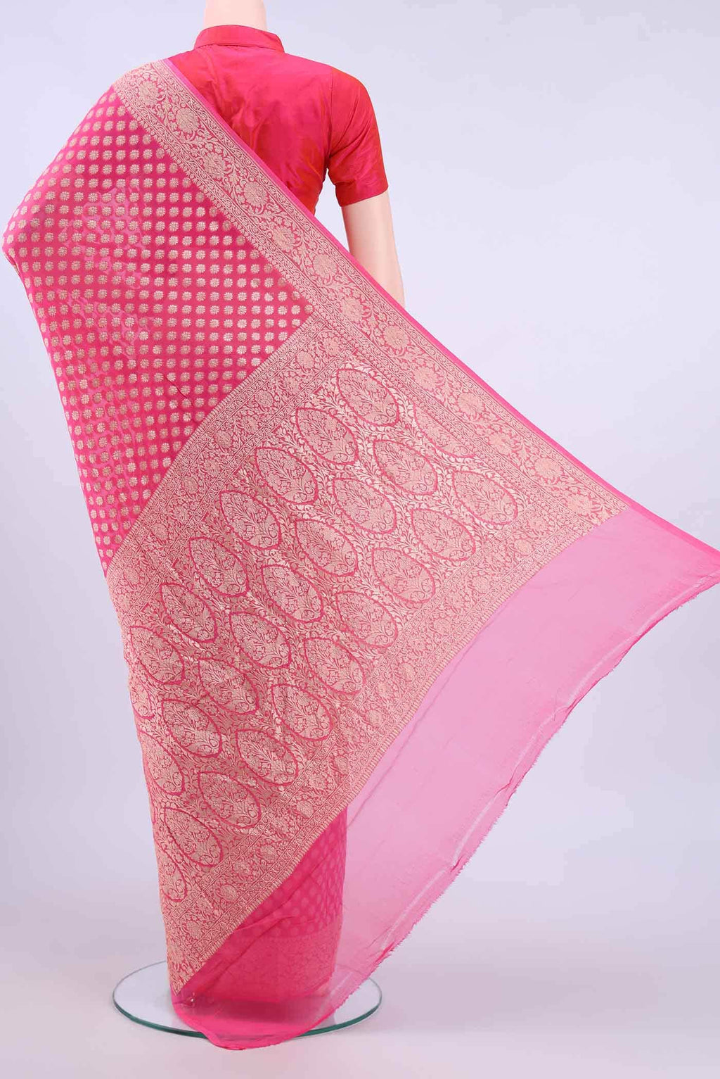 Imperial Pink Banarasi Georgette Saree