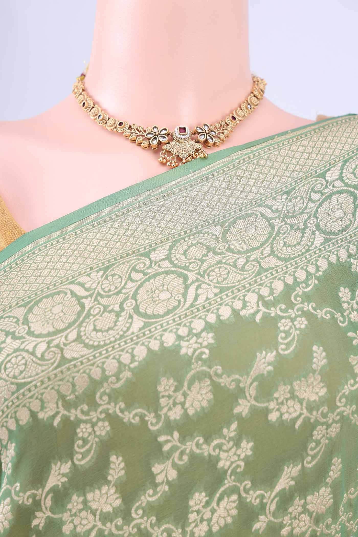 Light Green Banarasi Georgette Saree