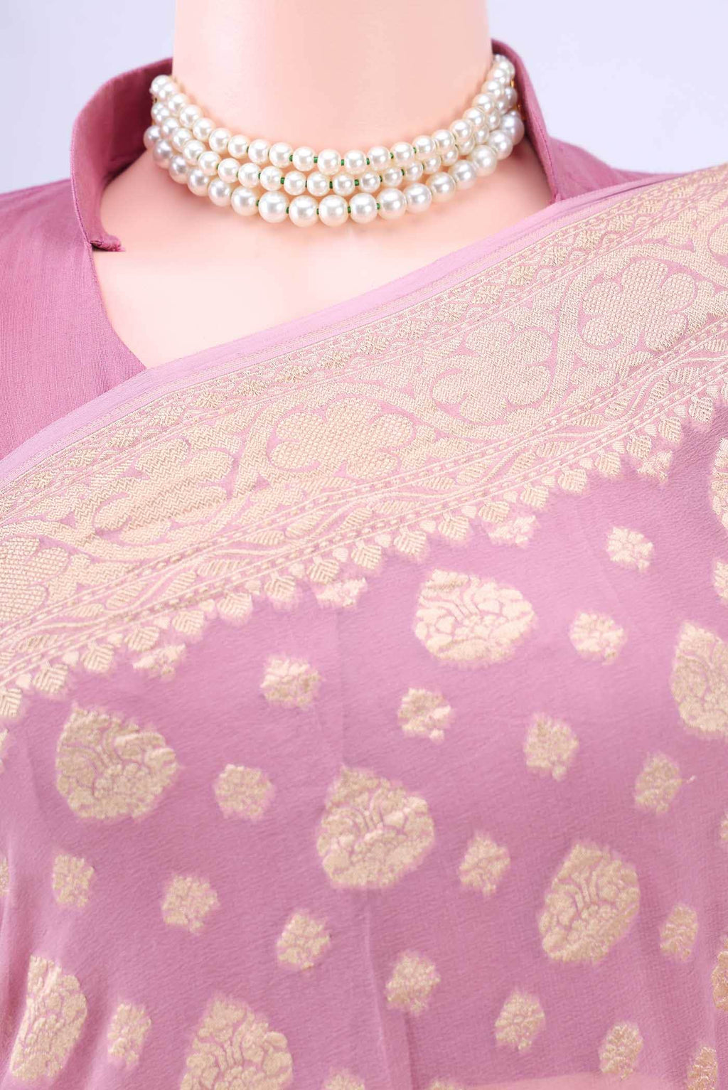 Pink Banarasi Georgette Saree