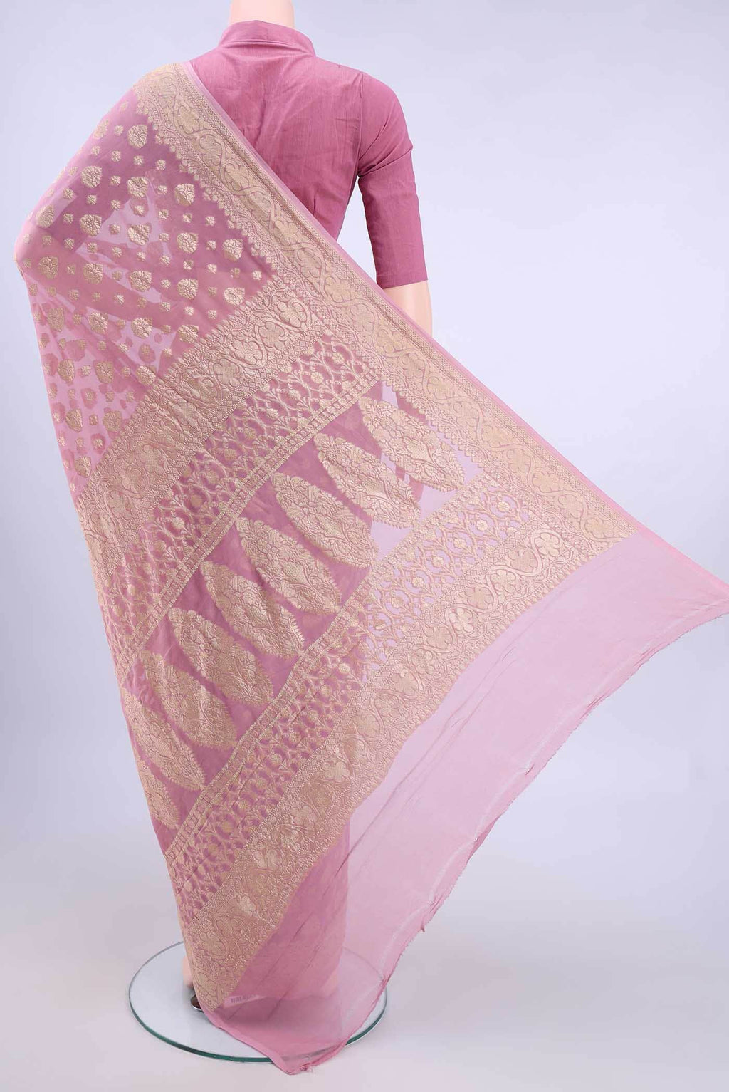 Pink Banarasi Georgette Saree