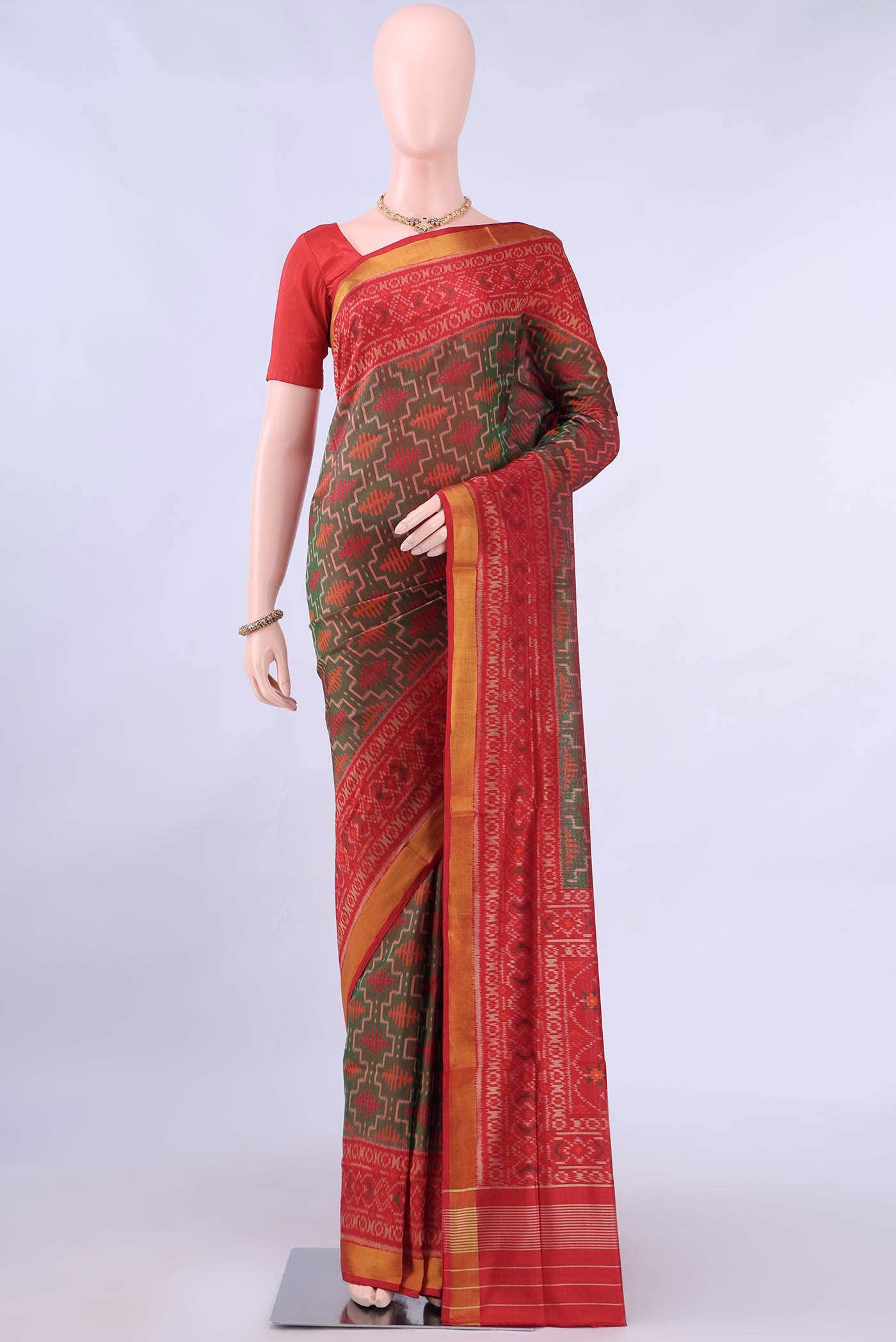Green Rajkot Patola Silk Saree
