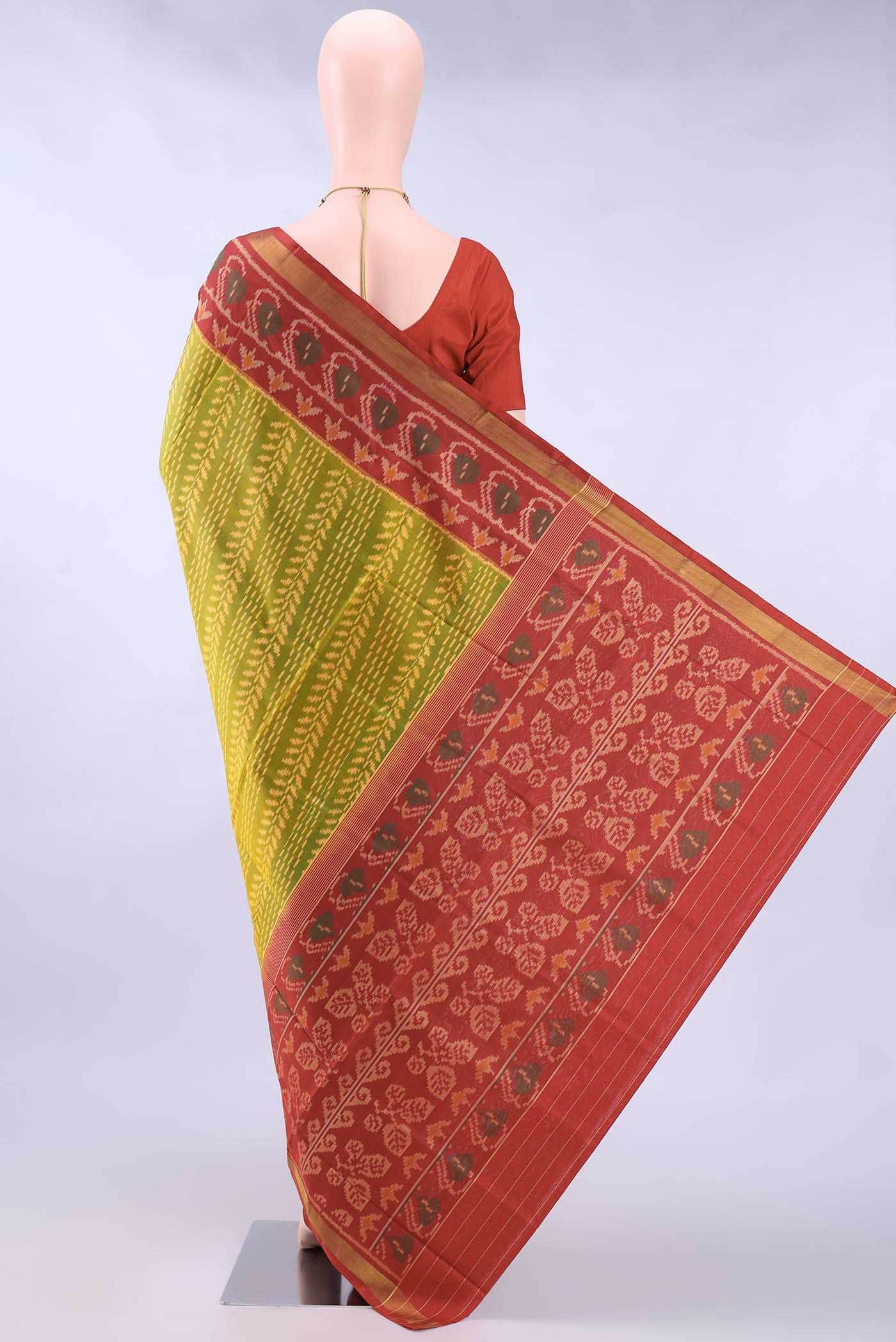 Yellow Rajkot Patola Silk Saree