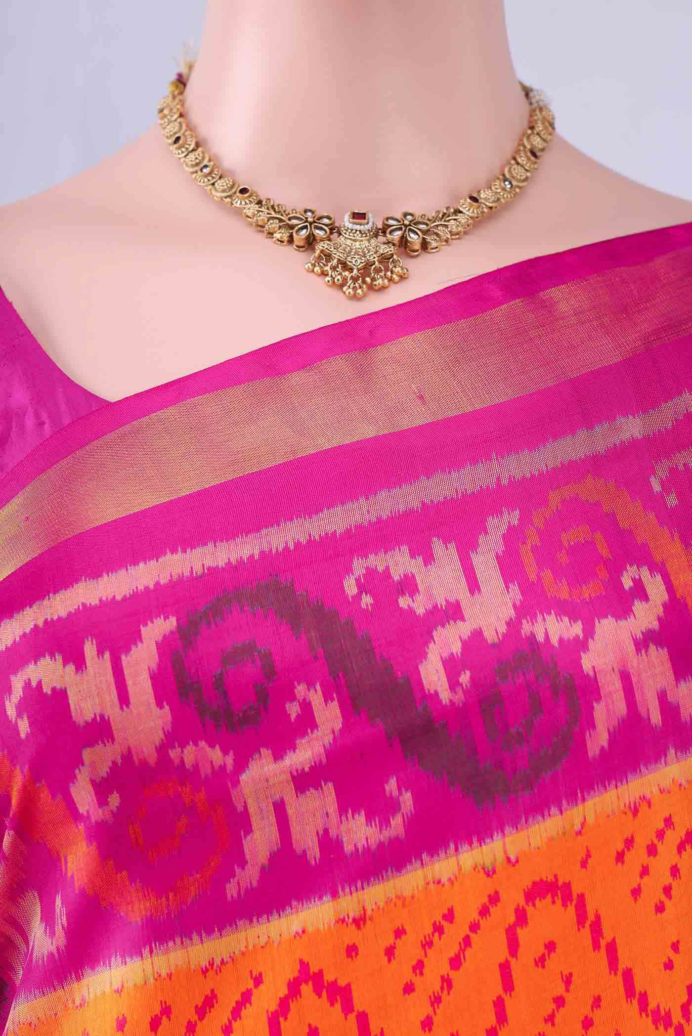 Orange Rajkot Patola Silk Saree