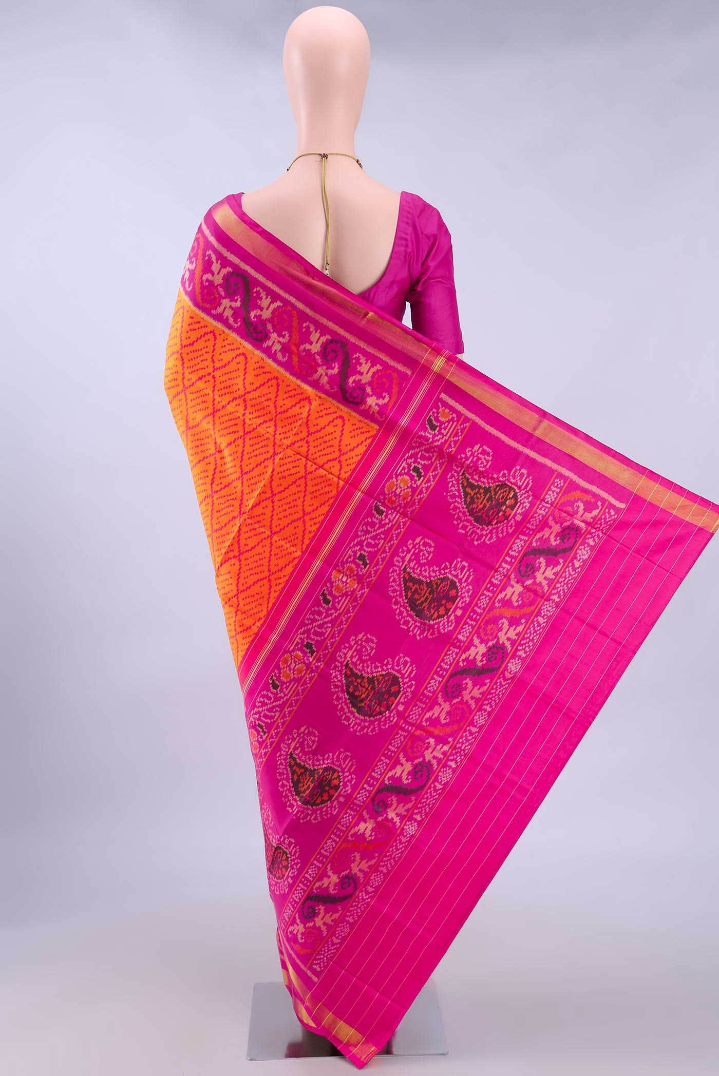 Orange Rajkot Patola Silk Saree
