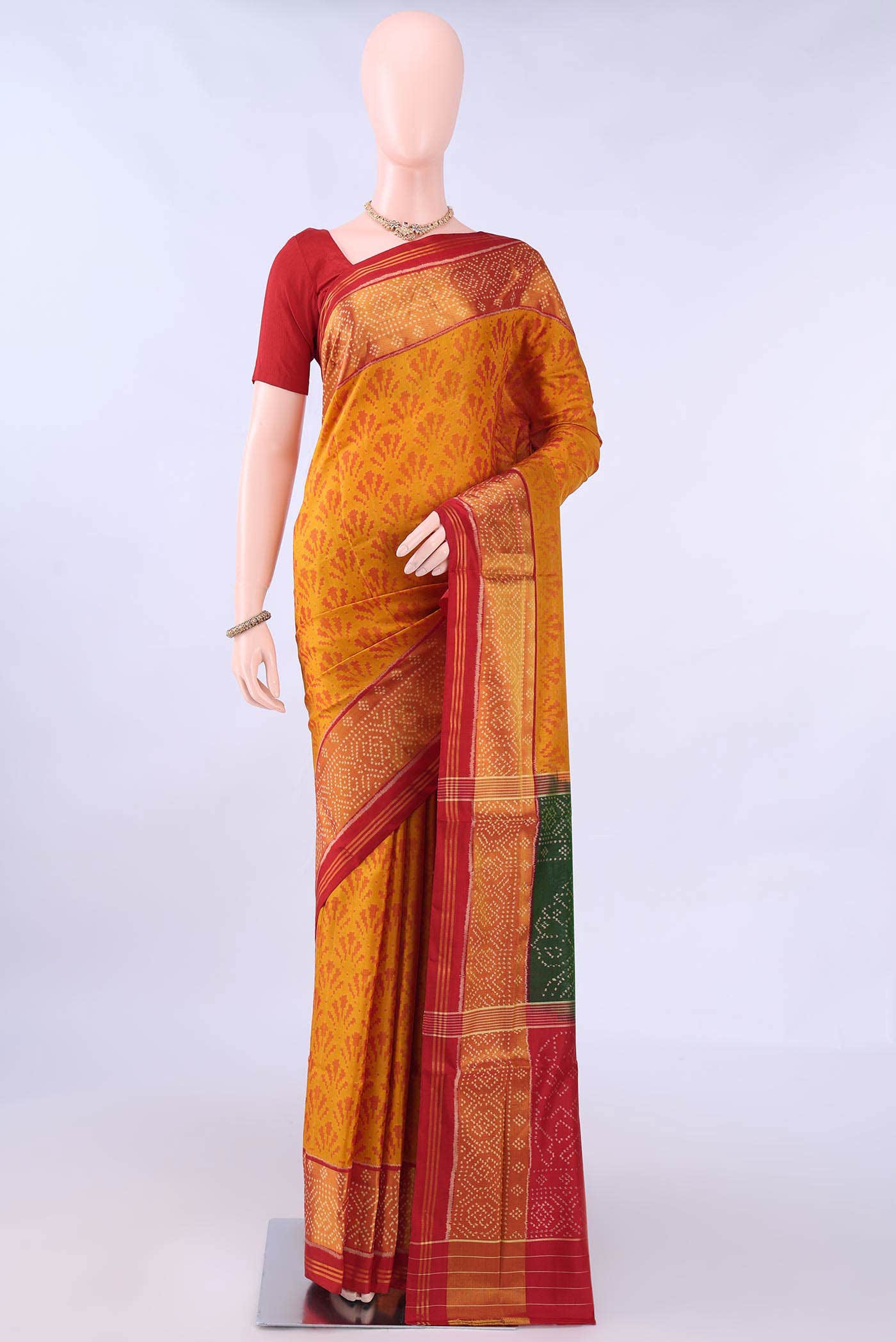 Green Rajkot Patola Silk Saree