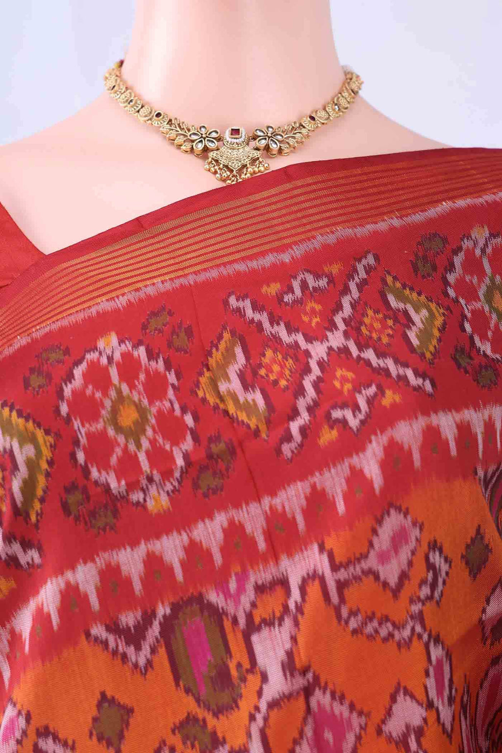 Orange Rajkot Patola Silk Saree