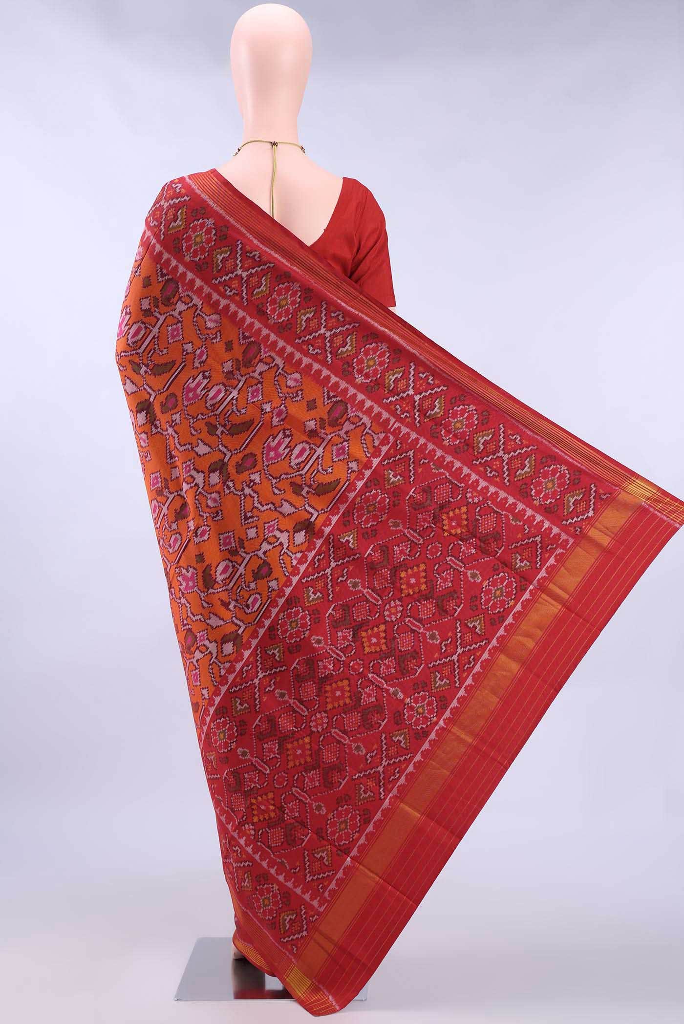 Orange Rajkot Patola Silk Saree