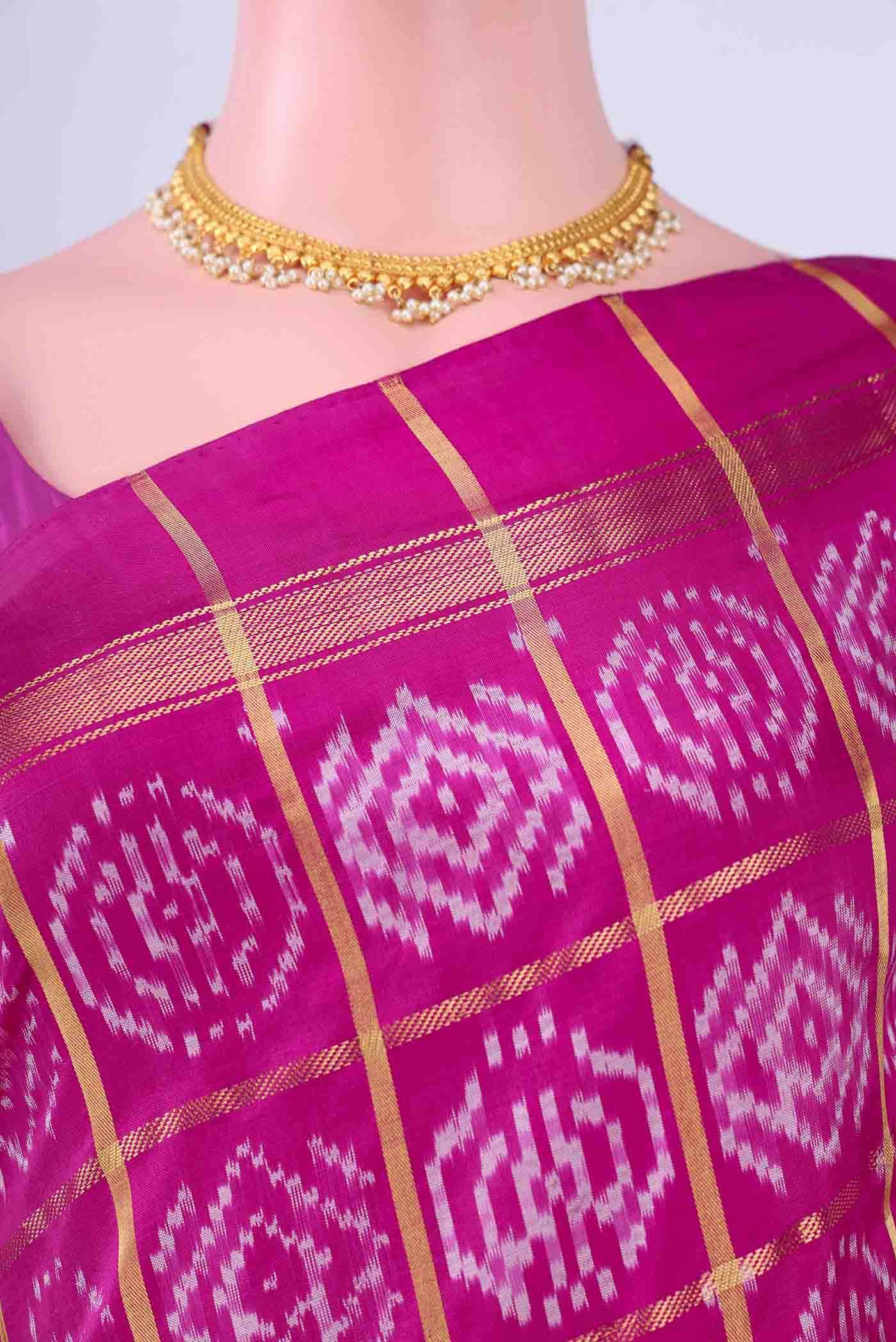 Rani Pink Pochampally Silk Saree