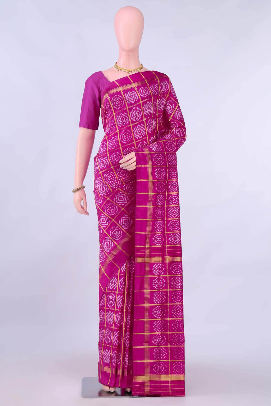 Rani Pink Pochampally Silk Saree