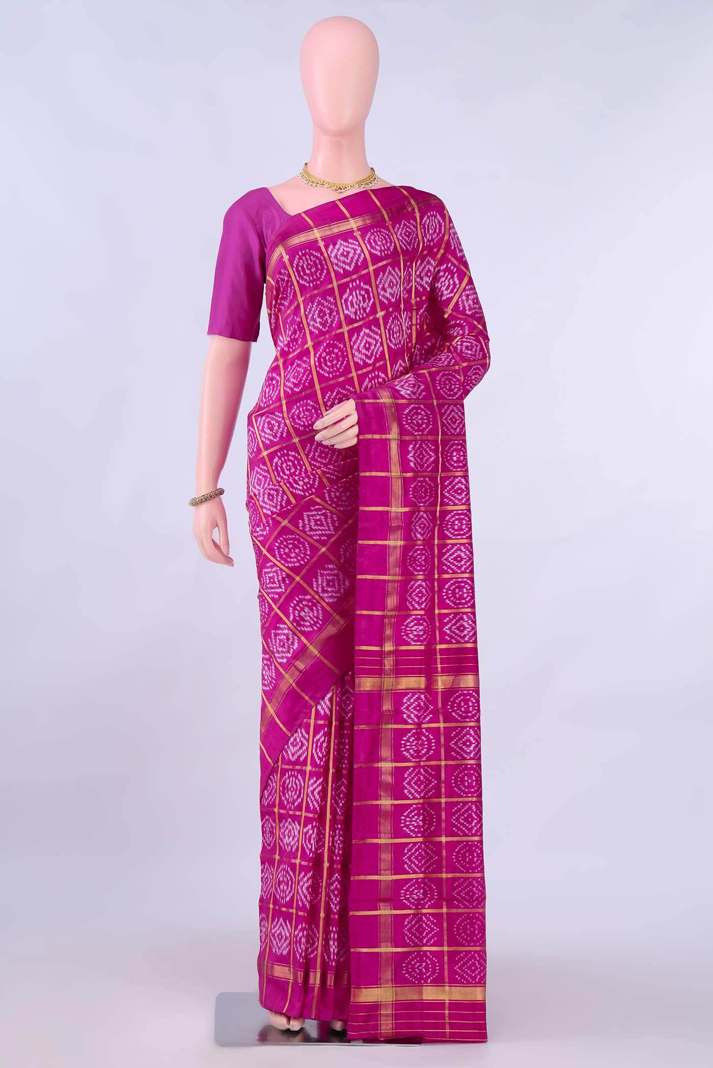 Rani Pink Pochampally Silk Saree