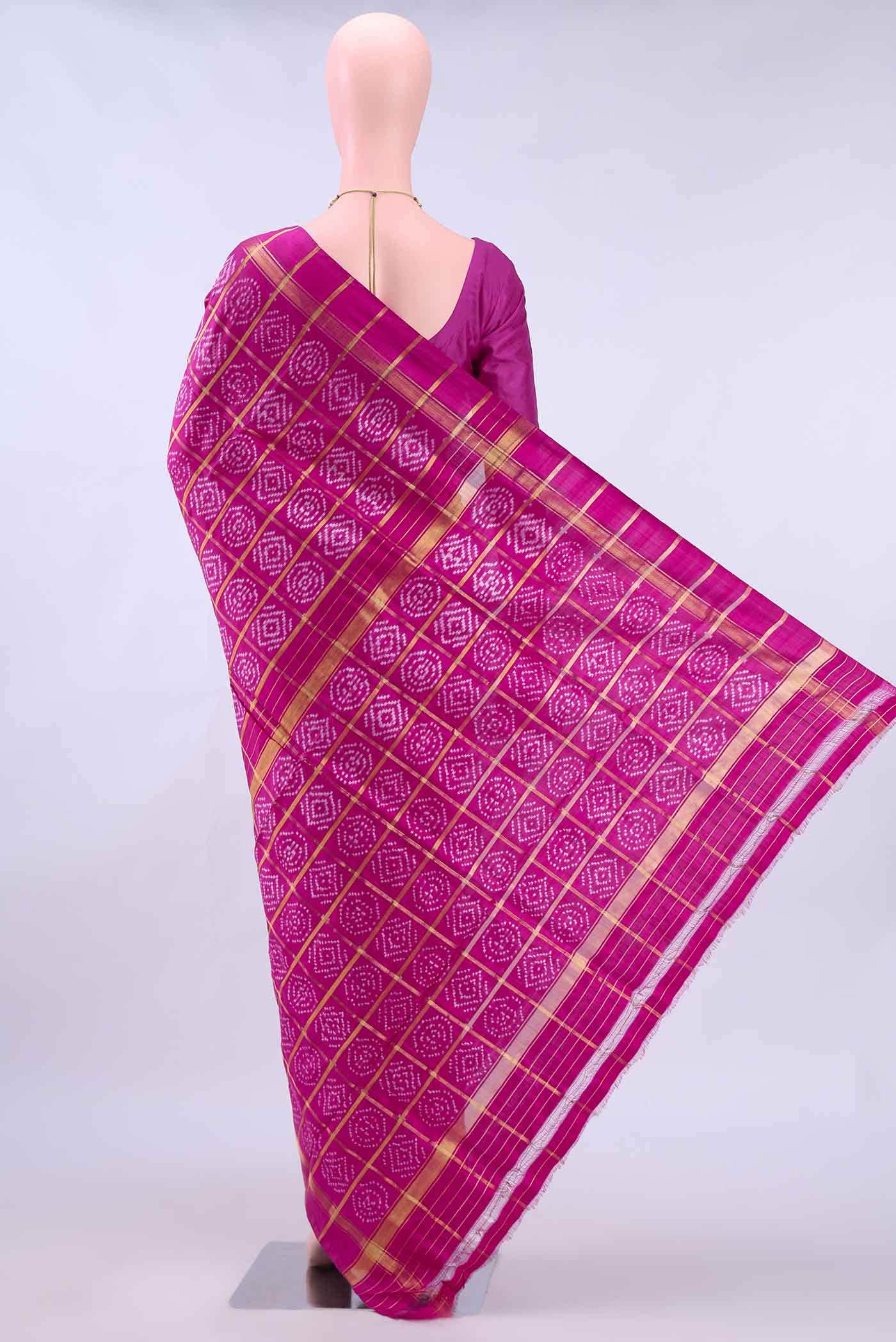 Rani Pink Pochampally Silk Saree