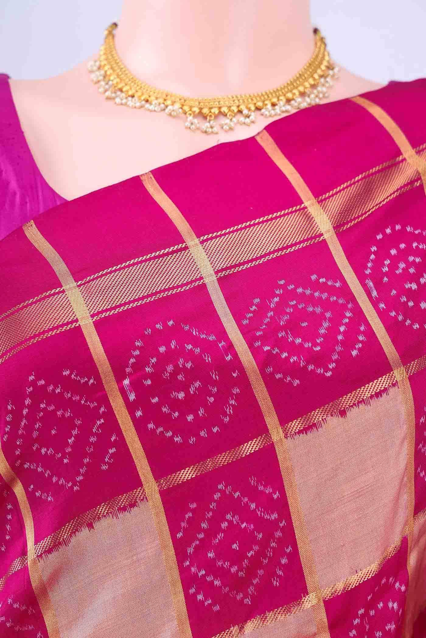 Peach Dual Tone Pochampally Silk Saree