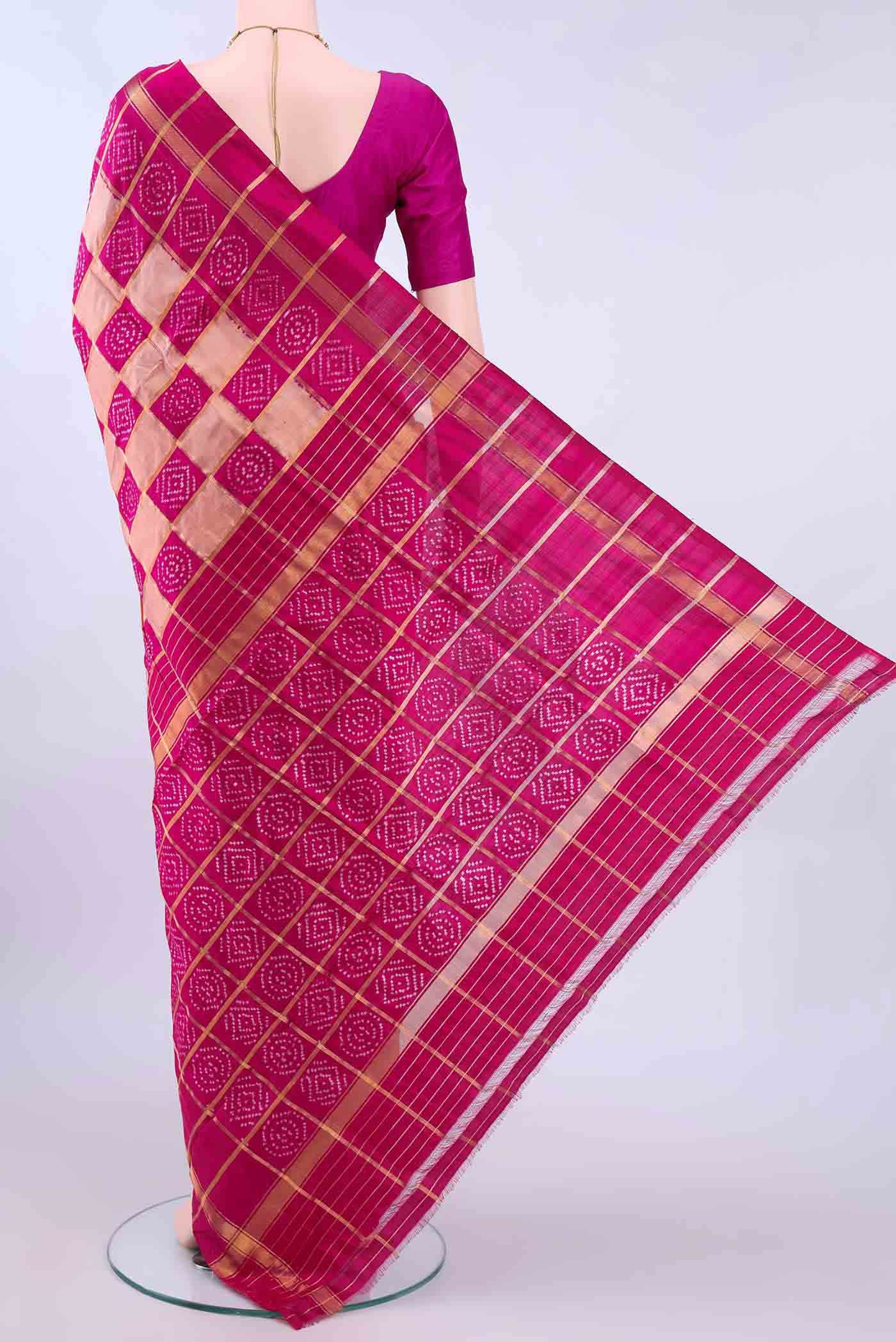 Peach Dual Tone Pochampally Silk Saree