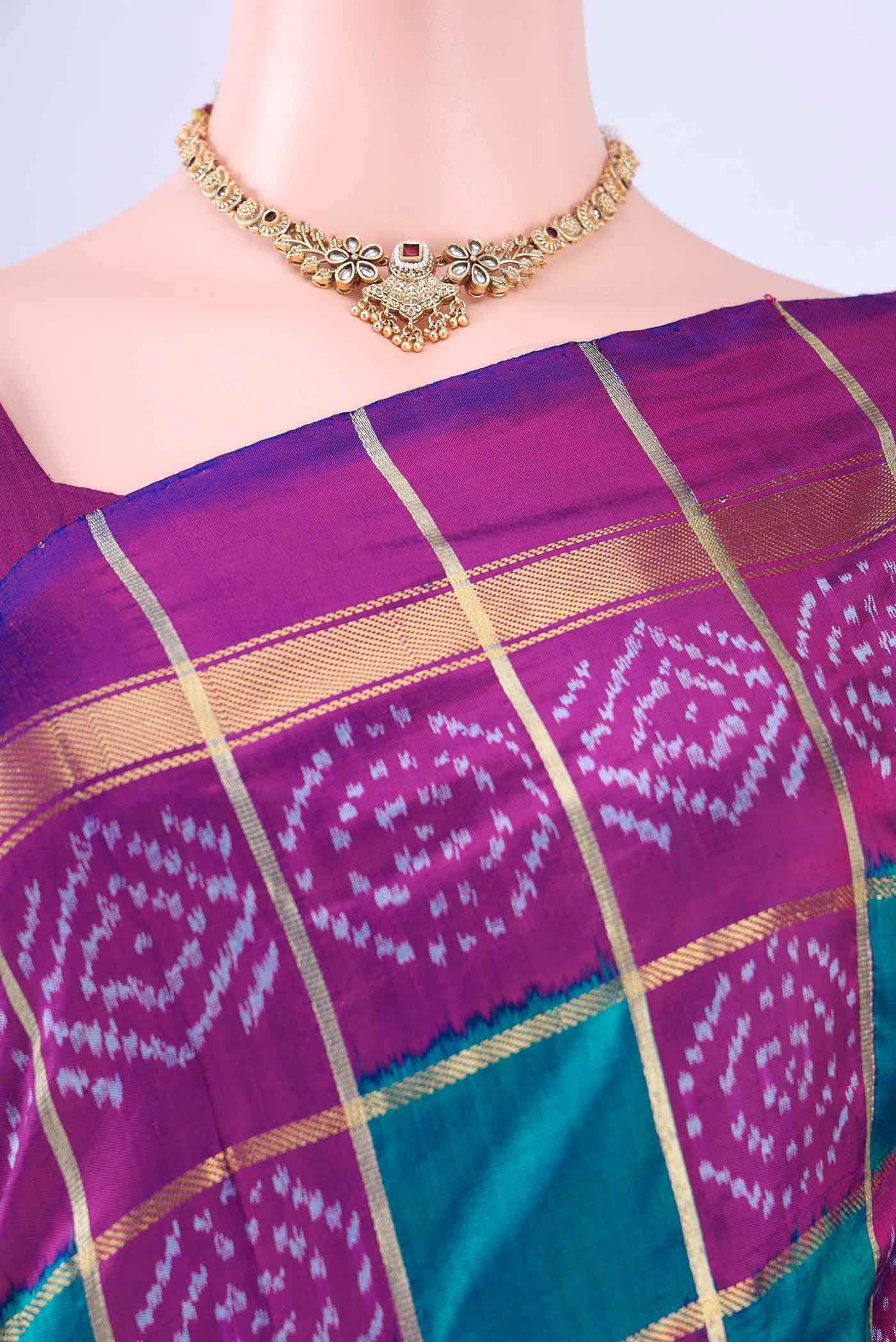 multi Dual Tone Pochampally Silk Saree